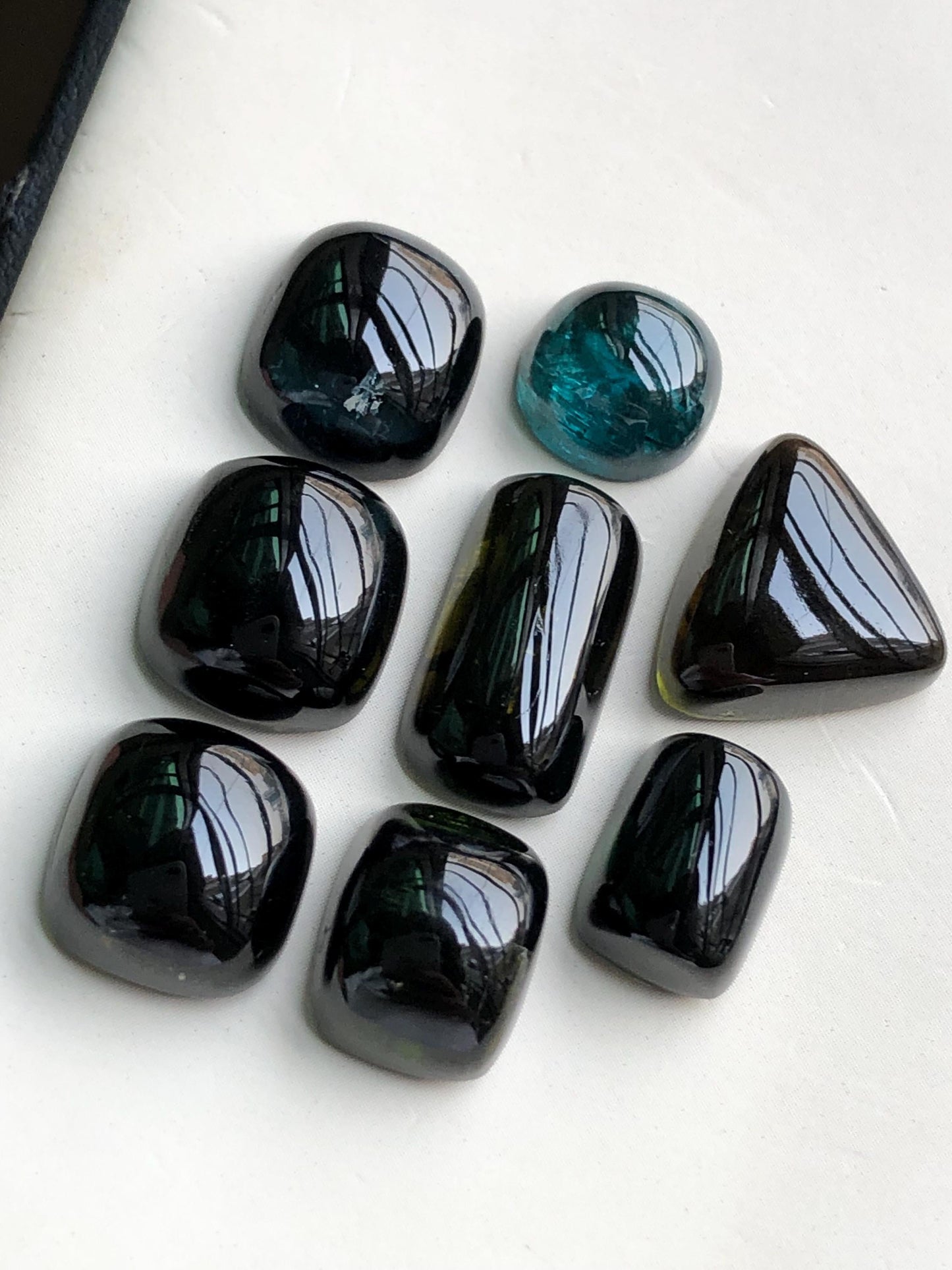 59.60 carats Dark green tourmaline cabochons lot origin Afghanistan kunar mine