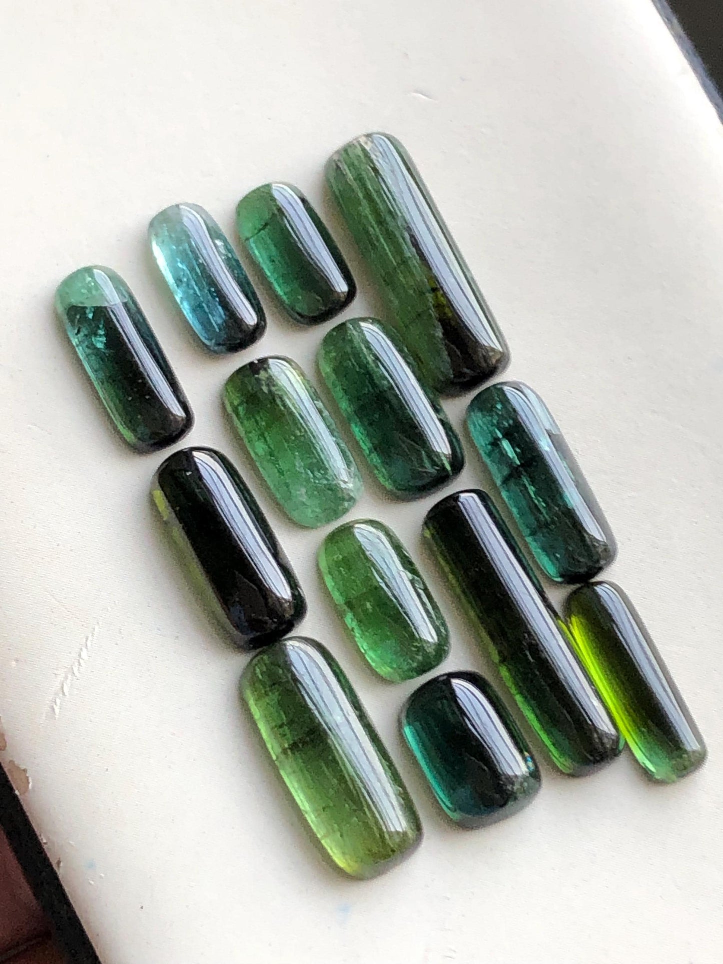 31.90 carats Green tourmaline cabochons lot origin Afghanistan kunar mine