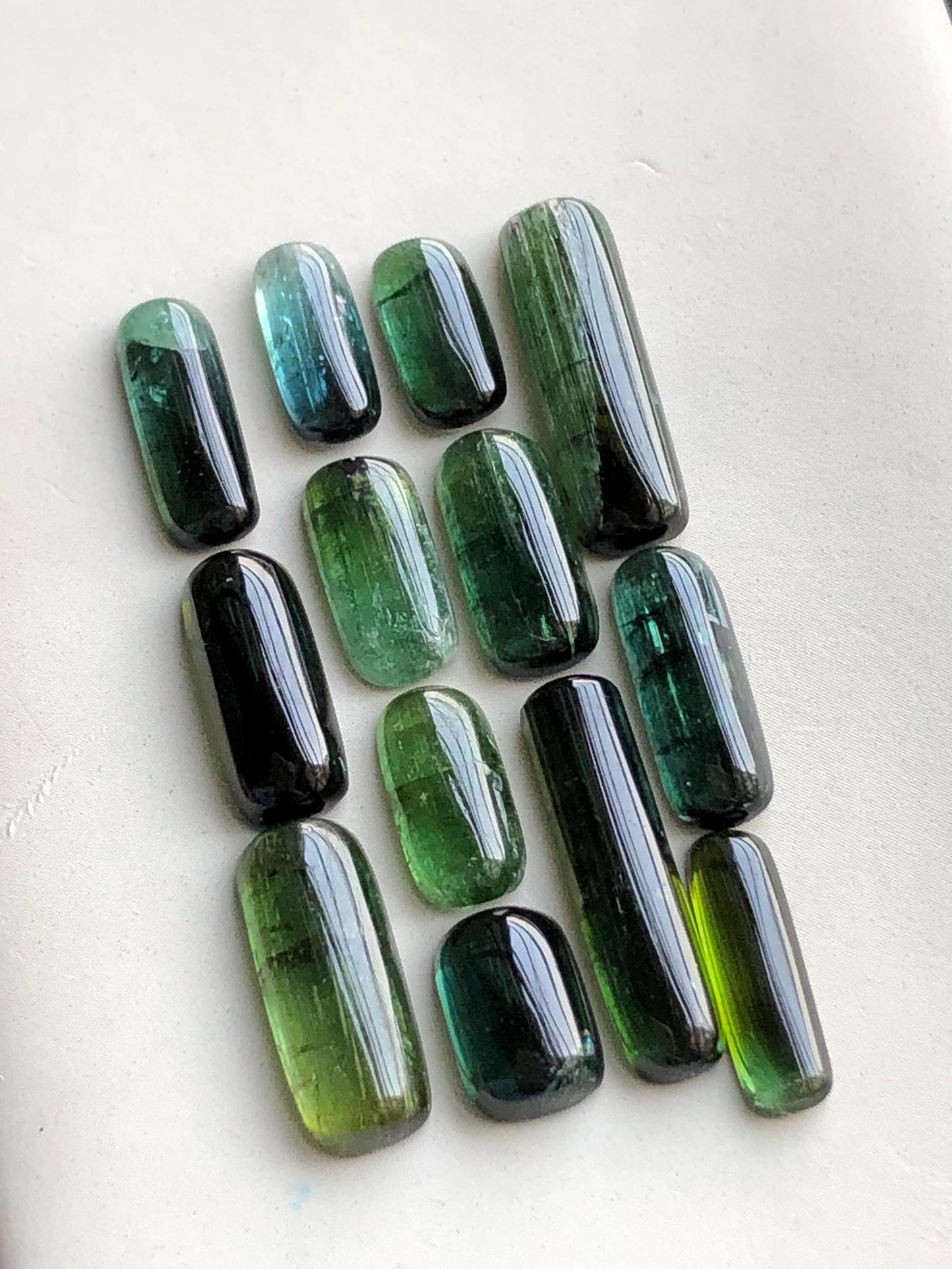 31.90 carats Green tourmaline cabochons lot origin Afghanistan kunar mine