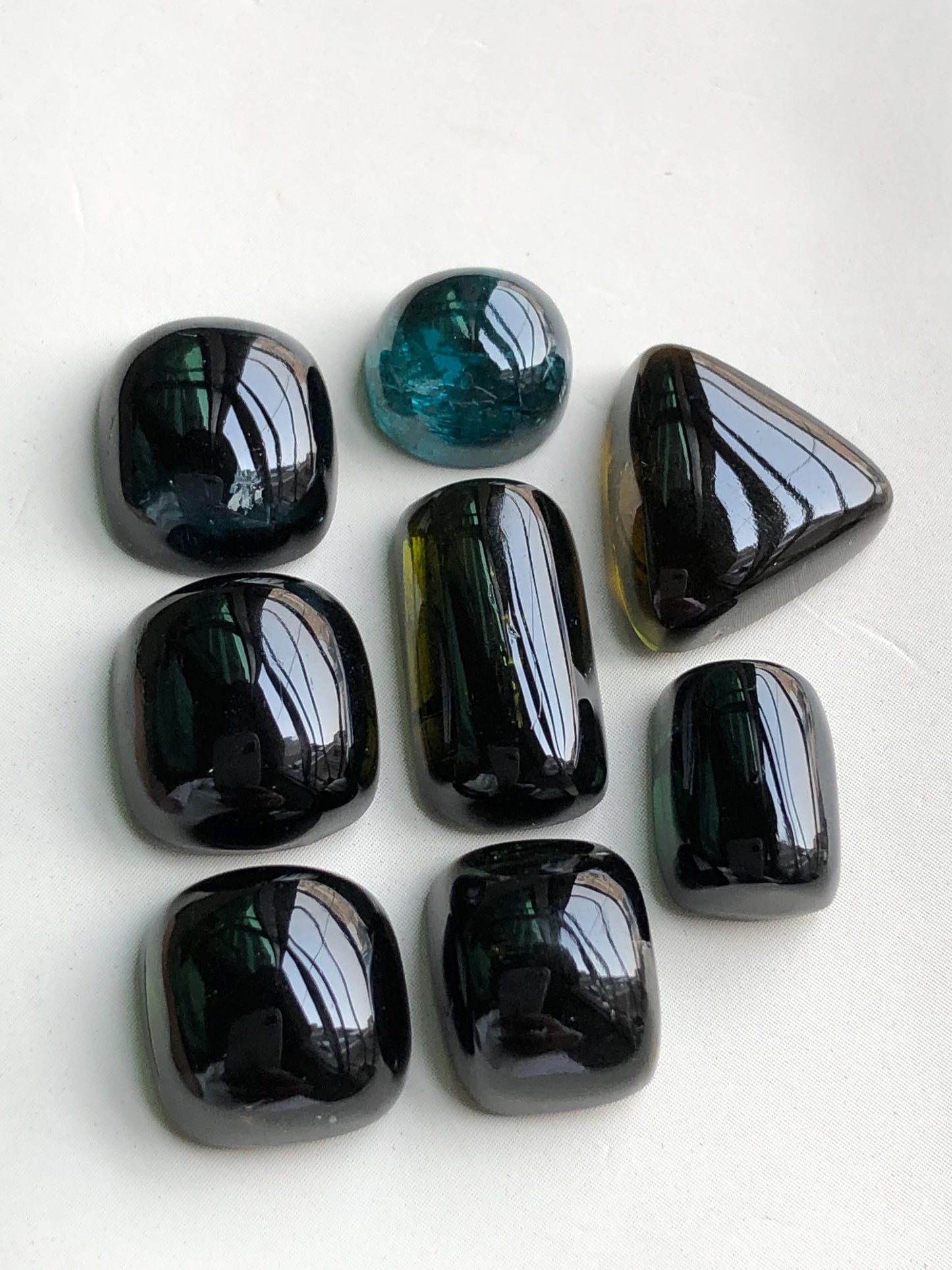 59.60 carats Dark green tourmaline cabochons lot origin Afghanistan kunar mine