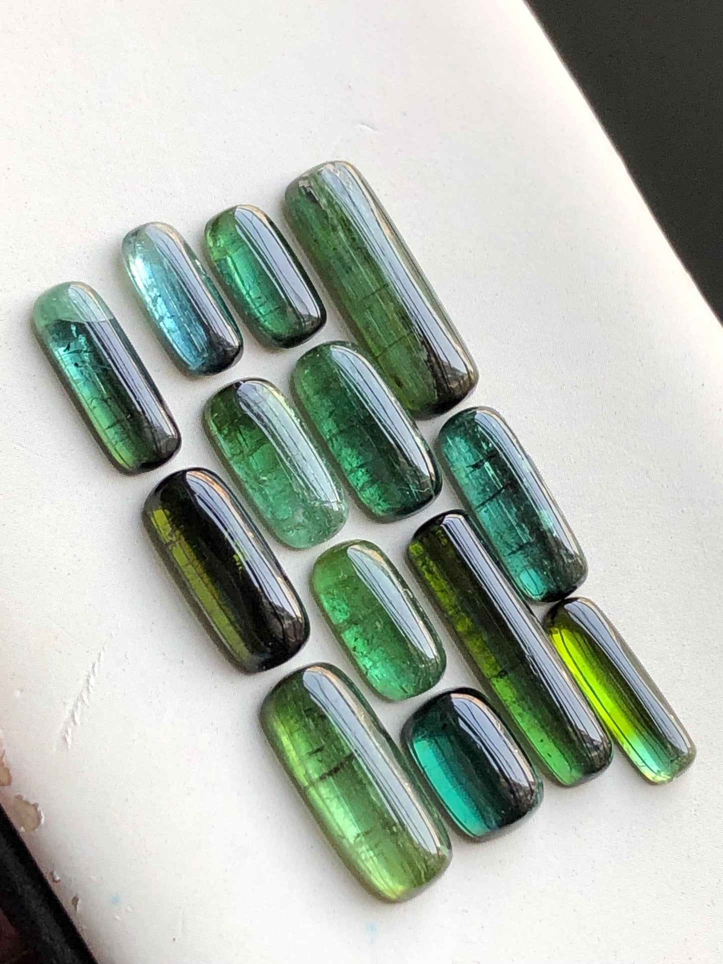 31.90 carats Green tourmaline cabochons lot origin Afghanistan kunar mine