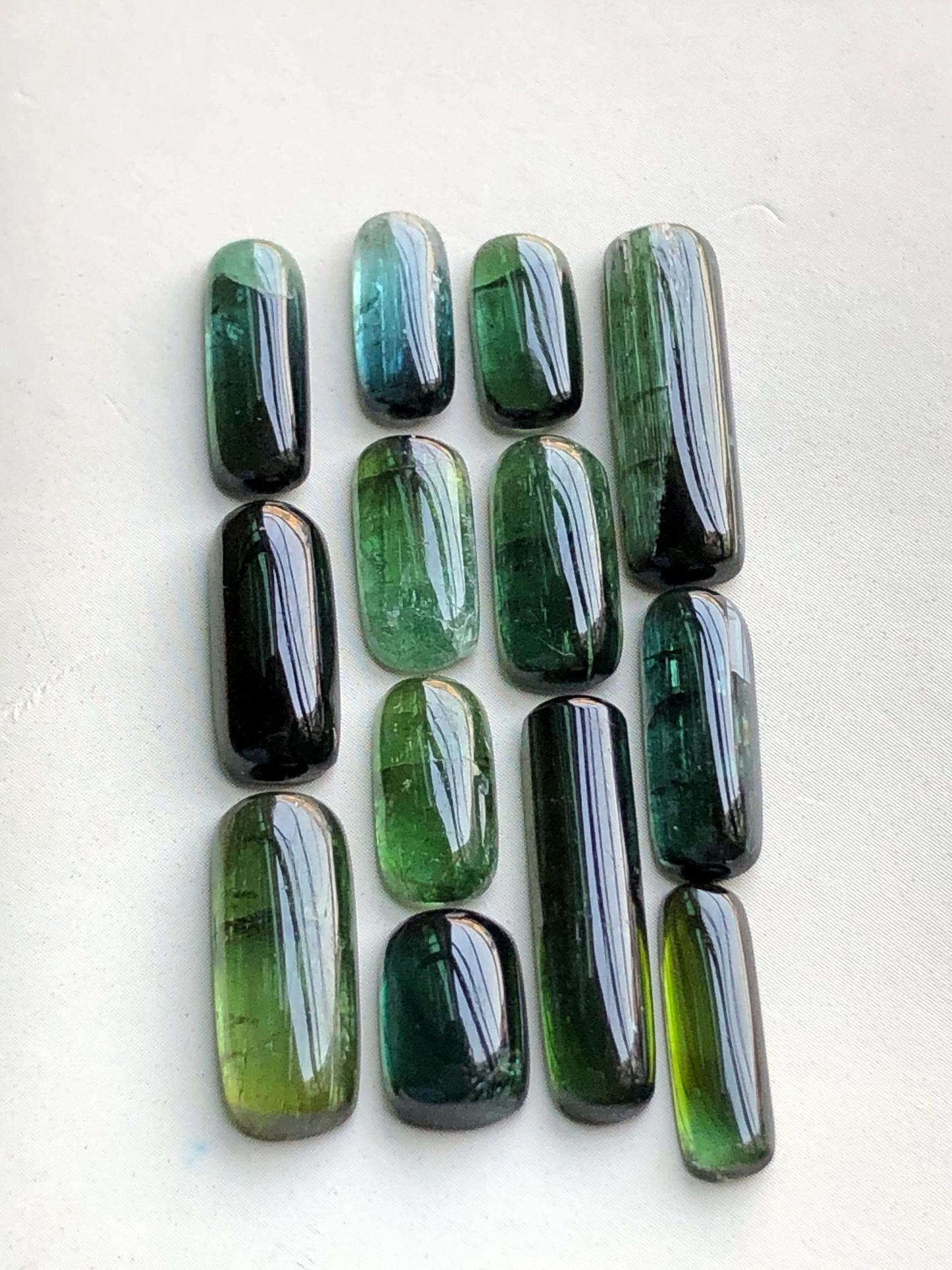 31.90 carats Green tourmaline cabochons lot origin Afghanistan kunar mine