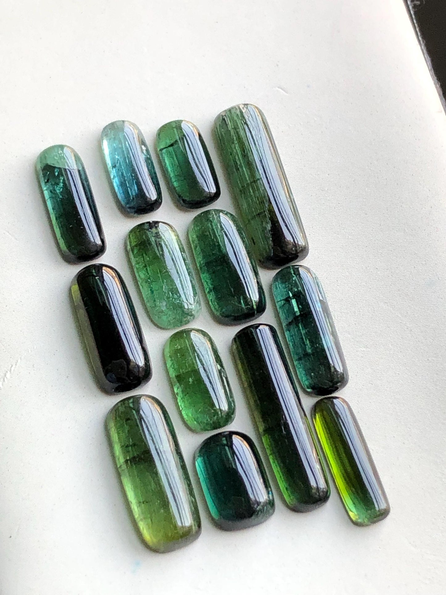 31.90 carats Green tourmaline cabochons lot origin Afghanistan kunar mine