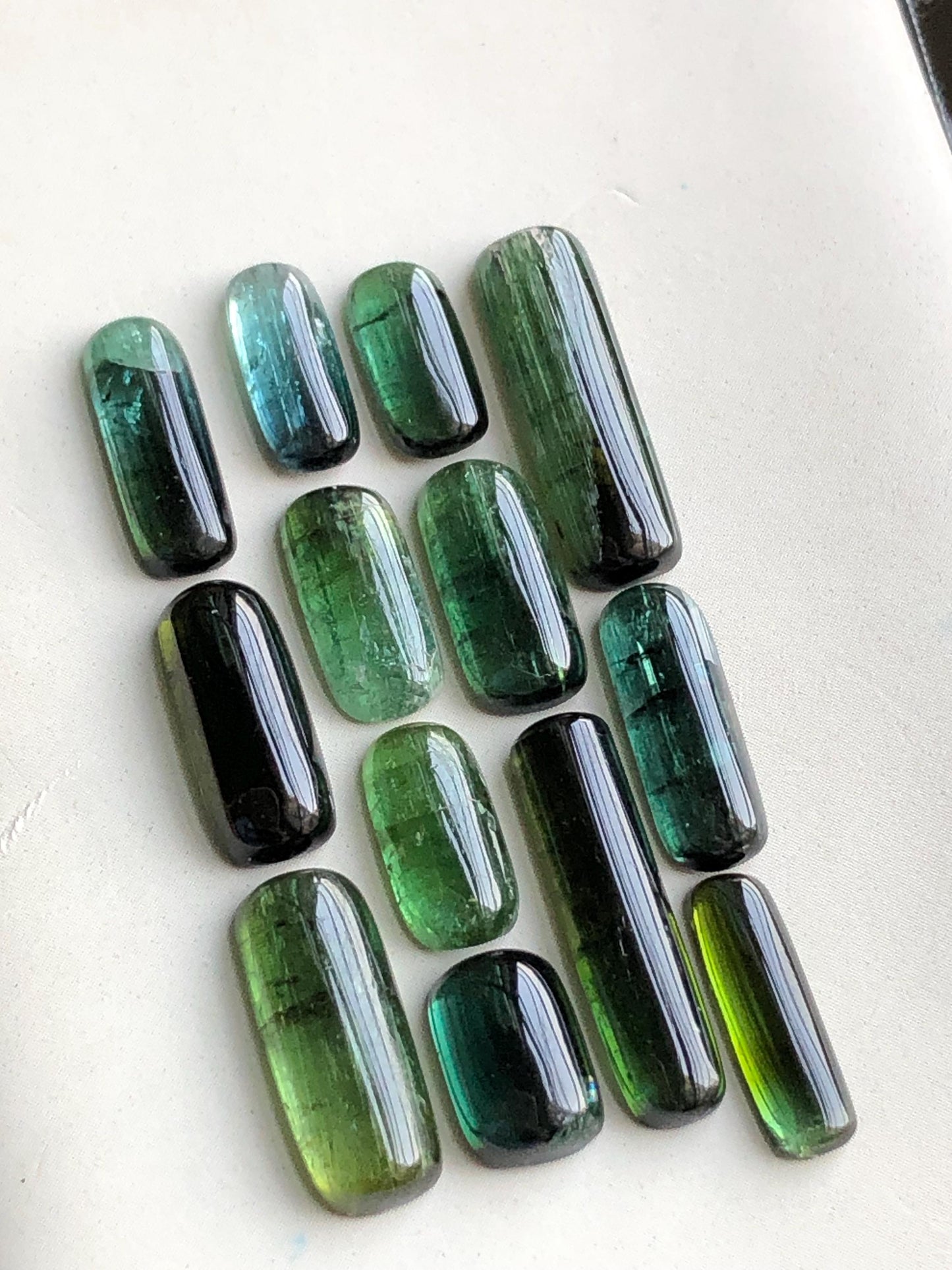 31.90 carats Green tourmaline cabochons lot origin Afghanistan kunar mine