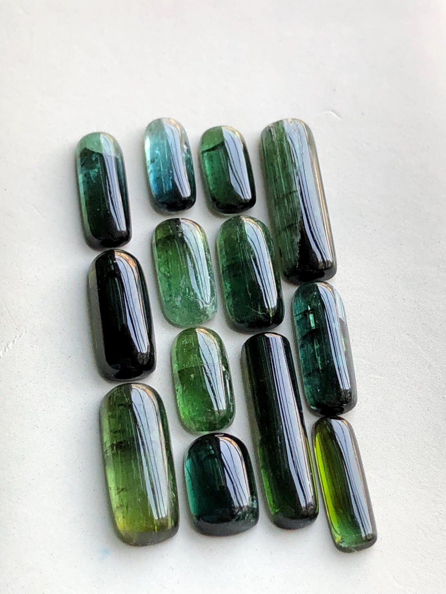 31.90 carats Green tourmaline cabochons lot origin Afghanistan kunar mine