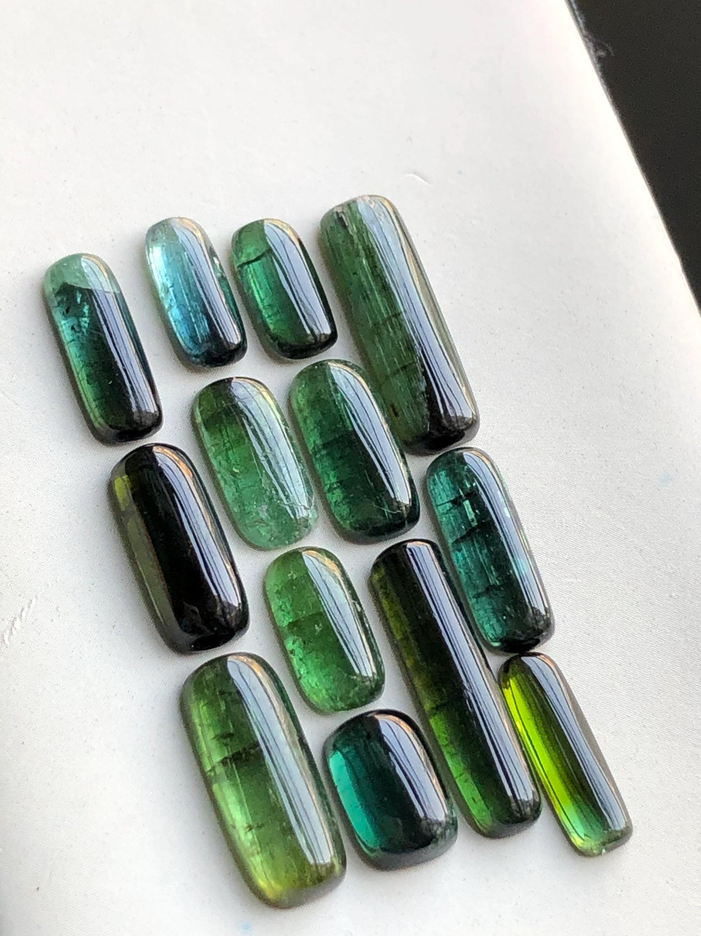 31.90 carats Green tourmaline cabochons lot origin Afghanistan kunar mine