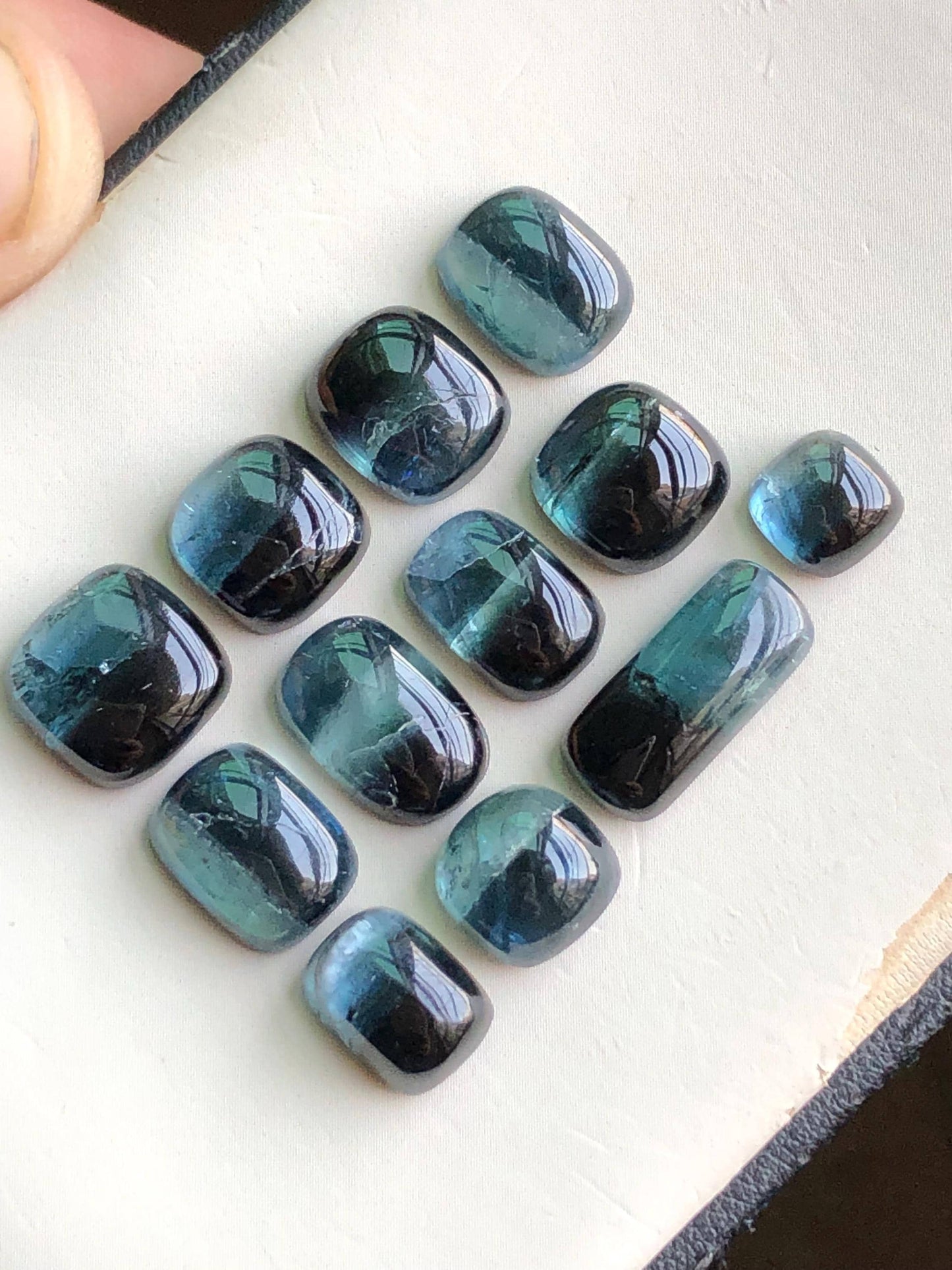 45.50 carats Bi colour tourmaline cabochons lot origin Afghanistan