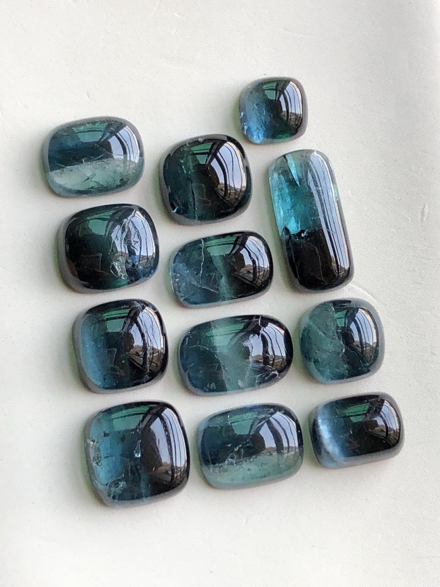 45.50 carats Bi colour tourmaline cabochons lot origin Afghanistan