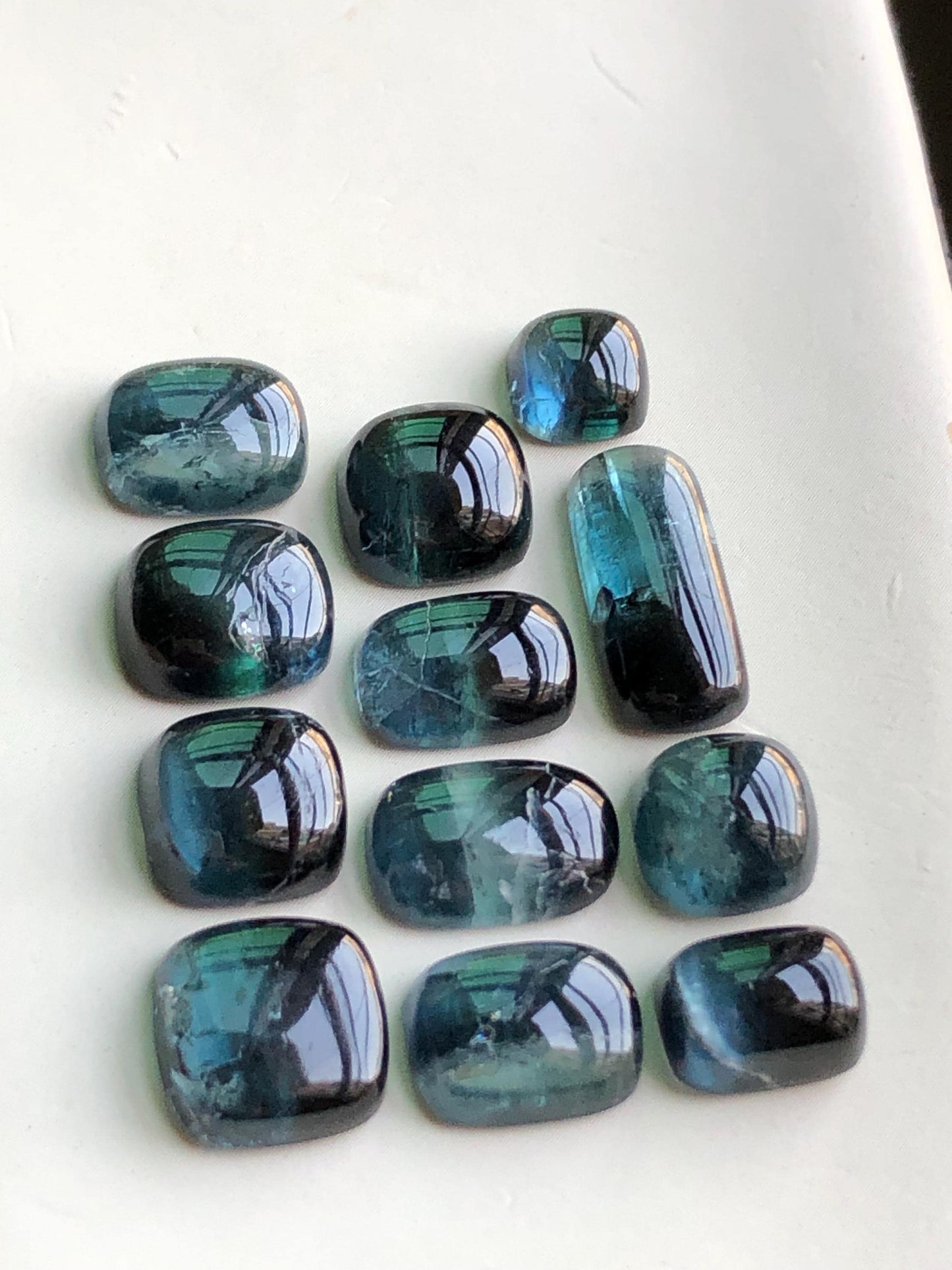 45.50 carats Bi colour tourmaline cabochons lot origin Afghanistan