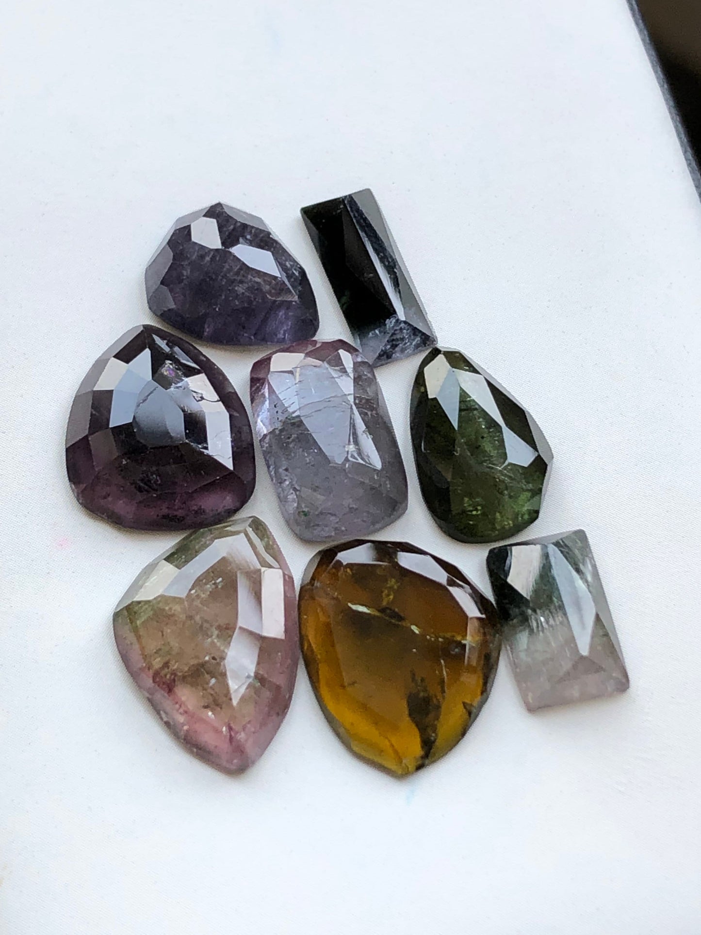 Multi colours tourmaline rose cuts 39 carats flat back perfect for jewellery ,loose gemstones, jewellery, ring, necklace, earrings