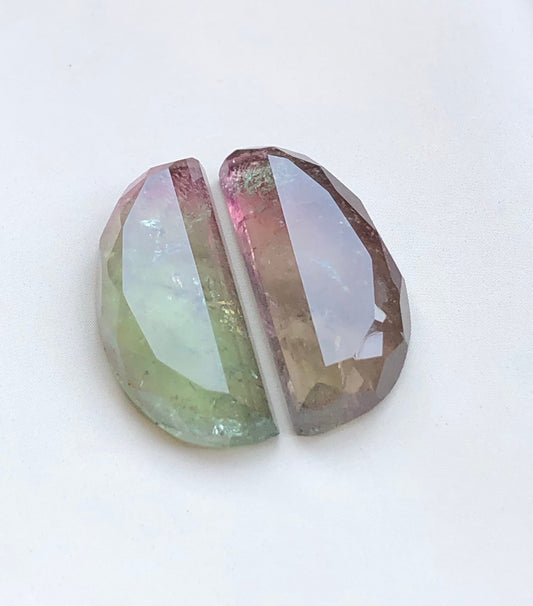 21.40 carats unique tourmaline pair available flat back origin Afghanistan natural perfect for earrings,loose gemstones,jewellery,ring