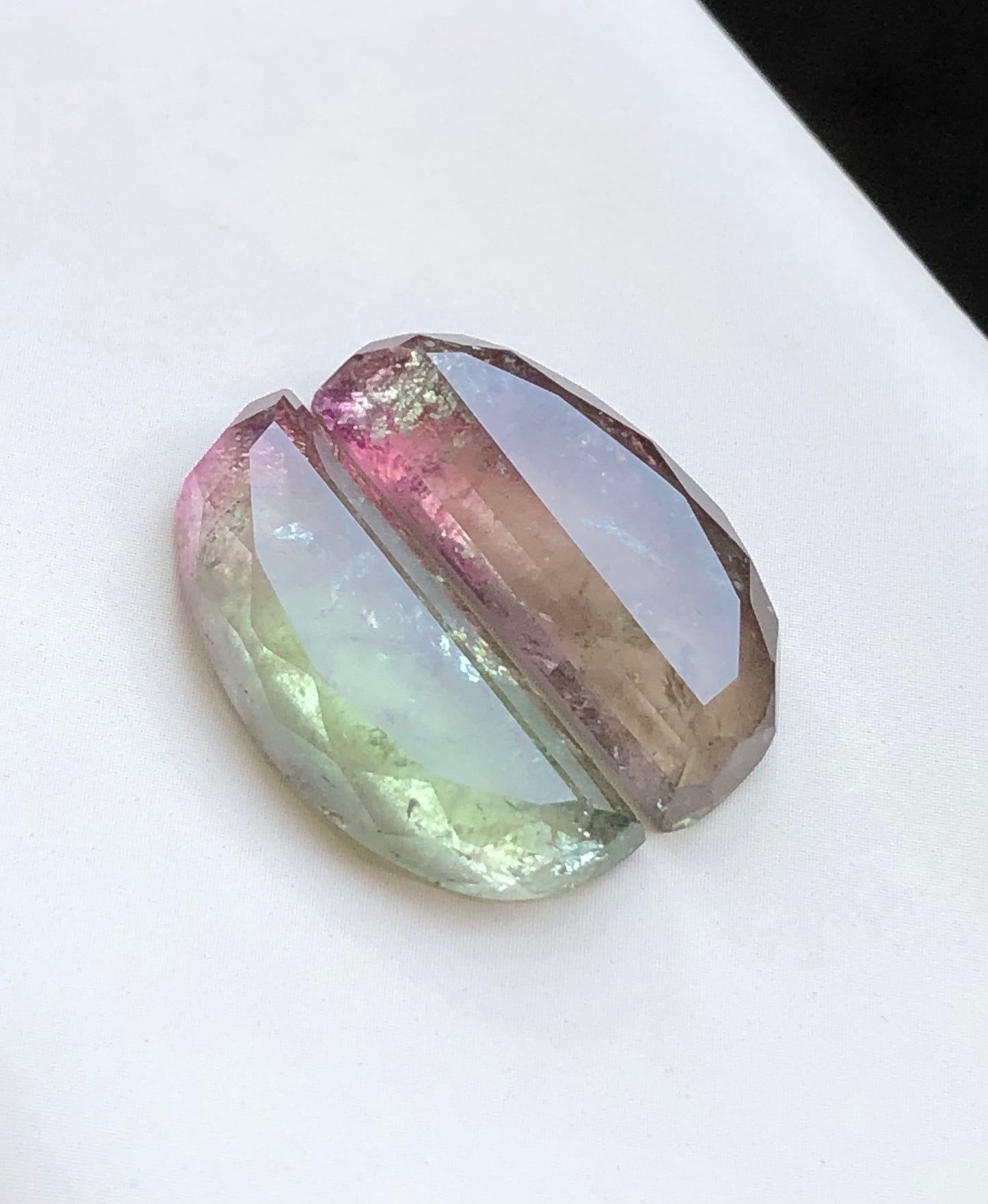 21.40 carats unique tourmaline pair available flat back origin Afghanistan natural perfect for earrings,loose gemstones,jewellery,ring