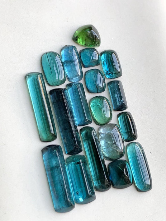 22.50 carats Blue tourmaline cabochons lot origin Afghanistan kunar mine