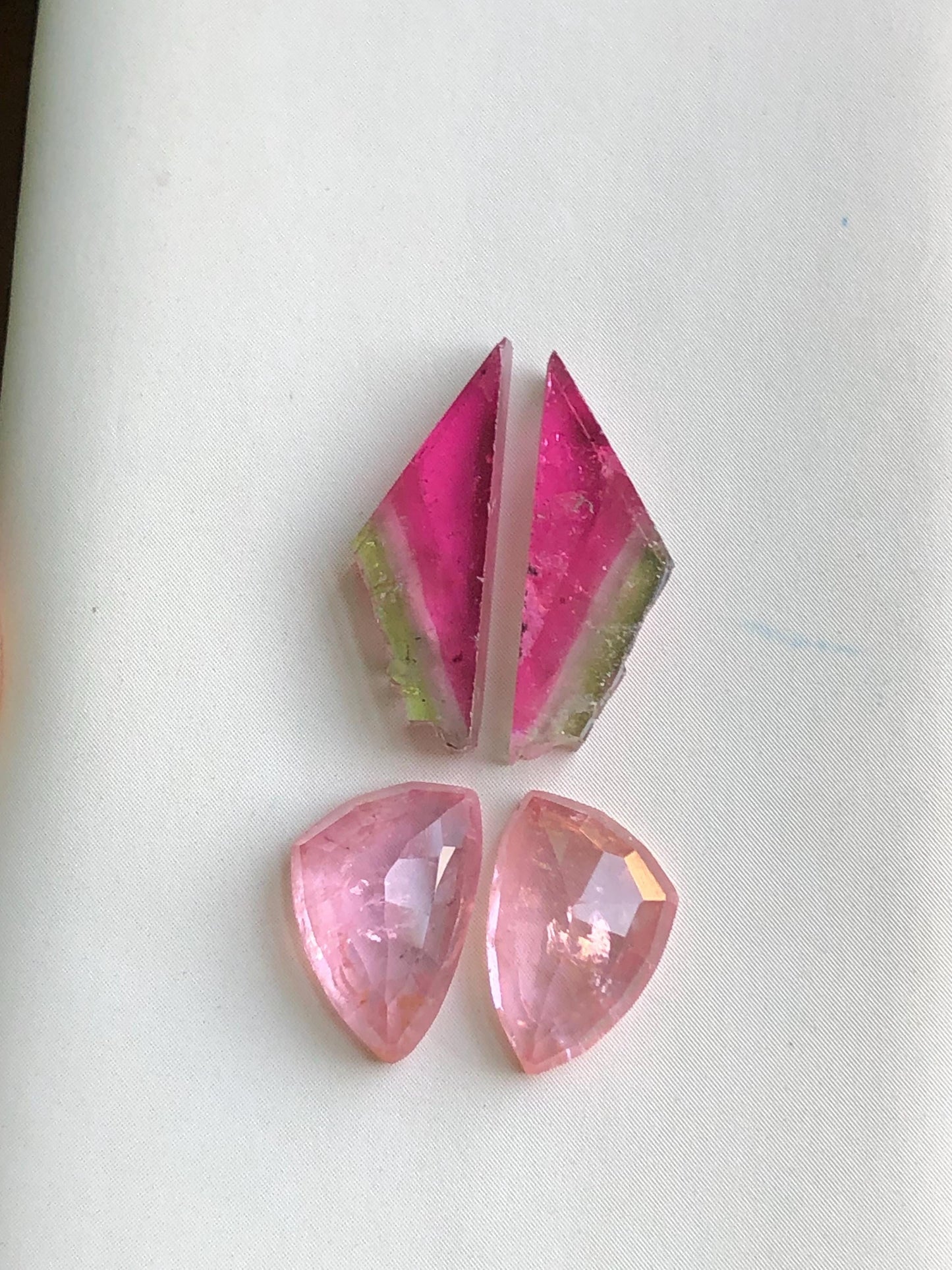 10.85 carats tourmaline pairs rose cuts