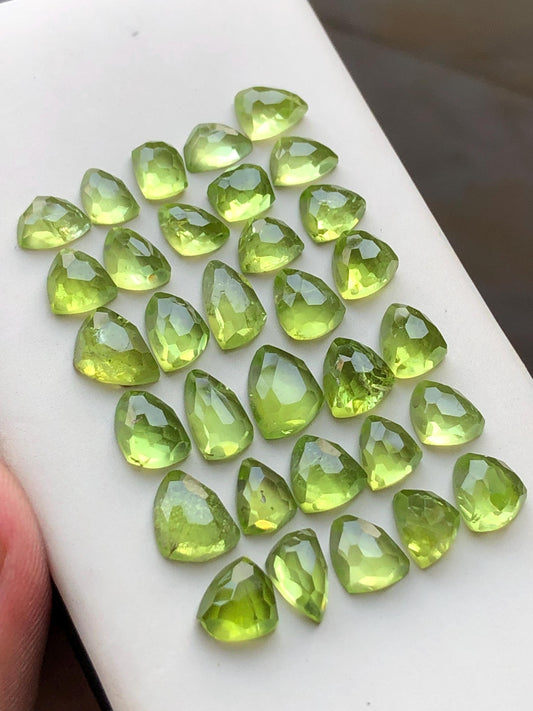 37.80 carats peridot rose cuts lot