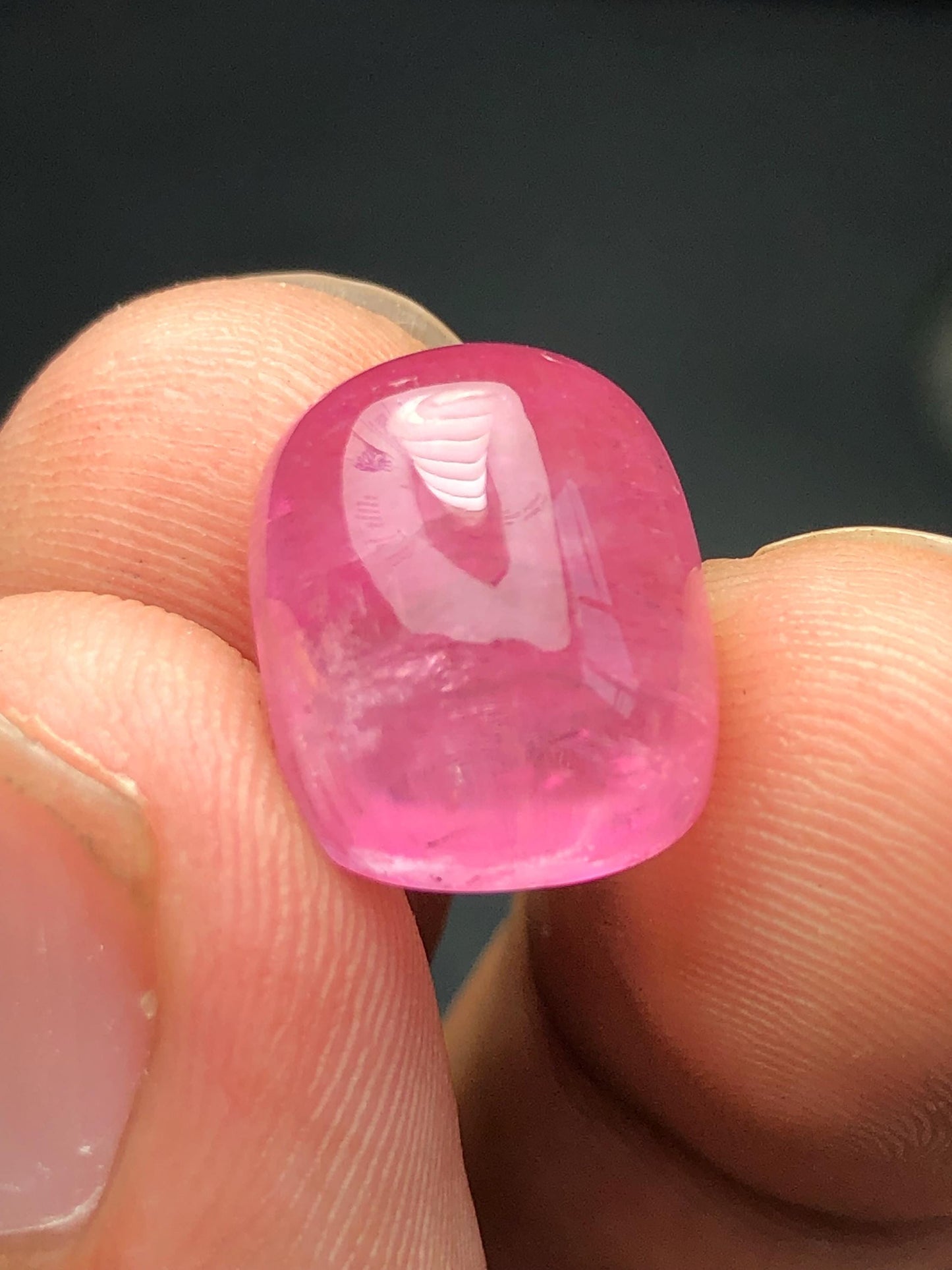 13.30 carat pink tourmaline cabochon