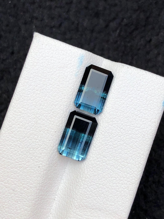 5.20 carat Unique bi colour tourmaline pair