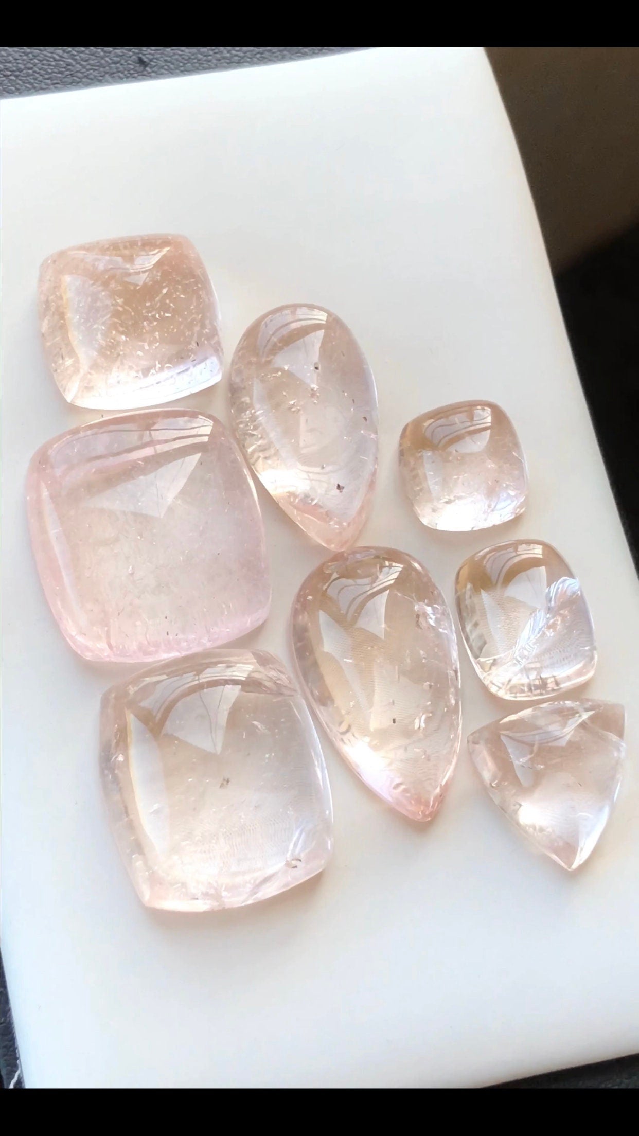 Morganite cabochons top quality