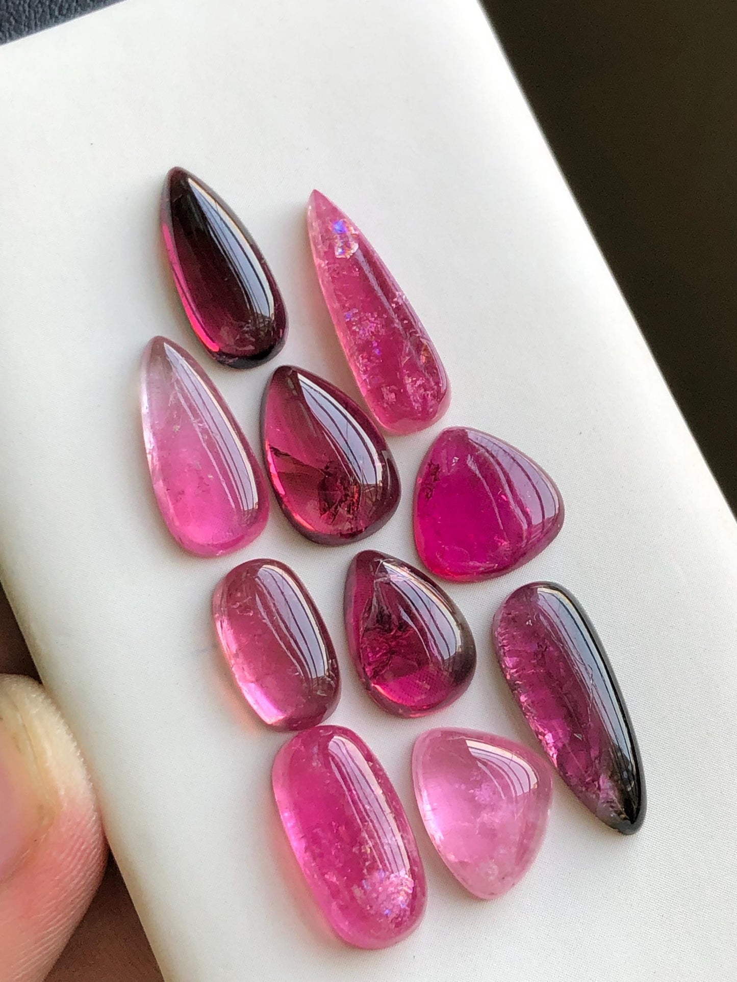 37.60 carats Hot pink tourmaline cabochons lot origin Afghanistan kunar mine