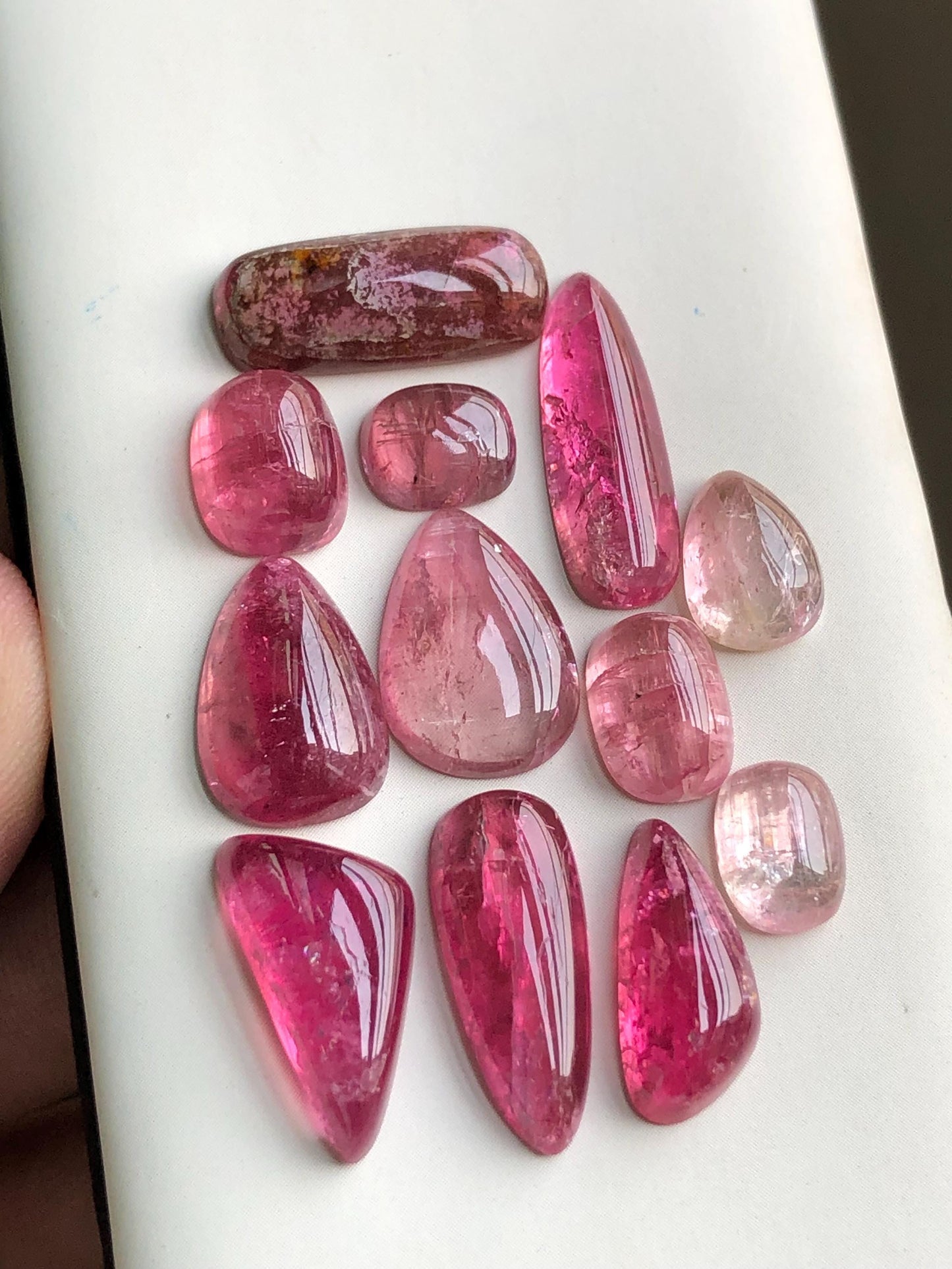 44.70 carats Red tourmaline cabochons lot origin Afghanistan kunar mine