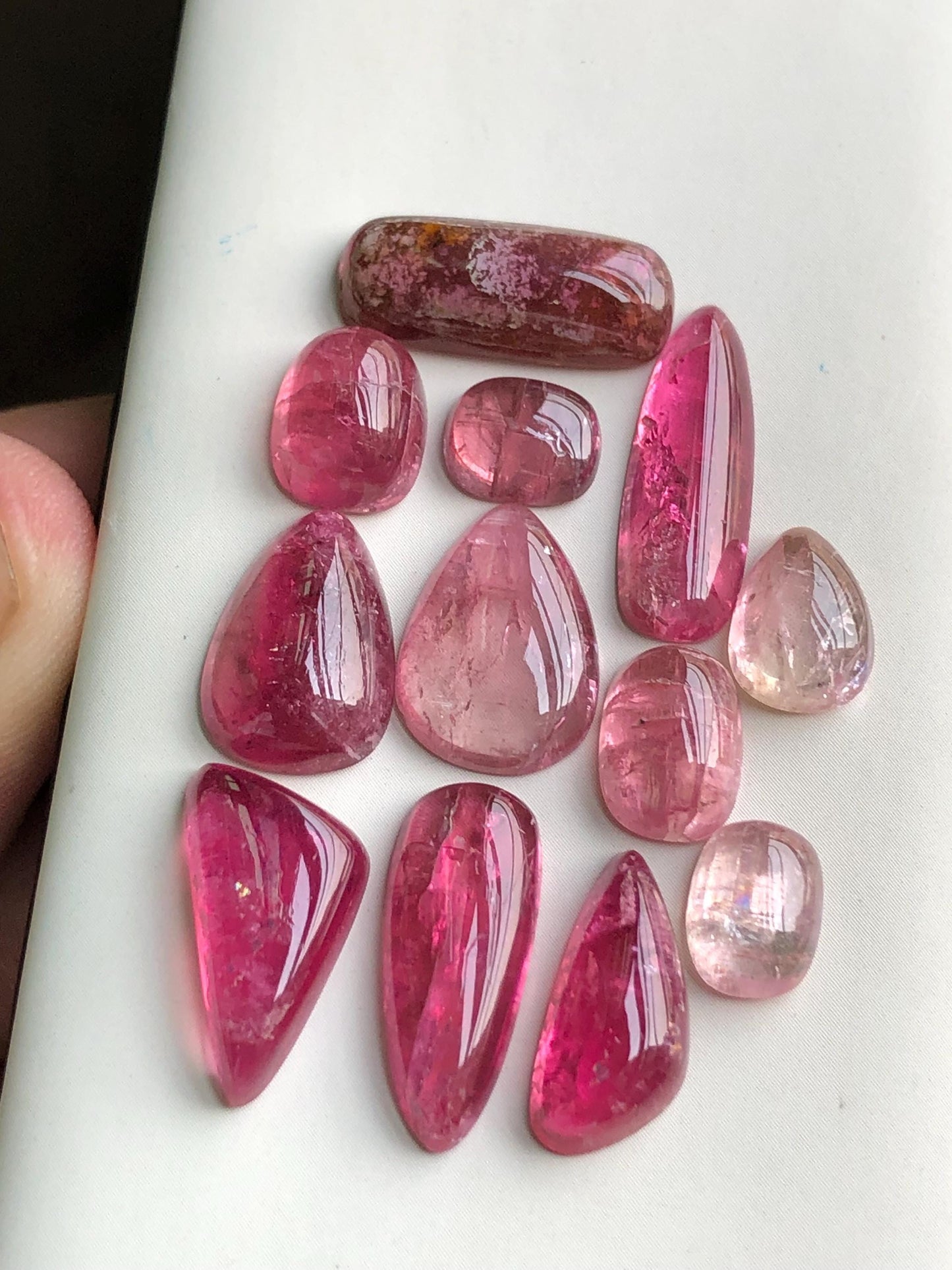 44.70 carats Red tourmaline cabochons lot origin Afghanistan kunar mine