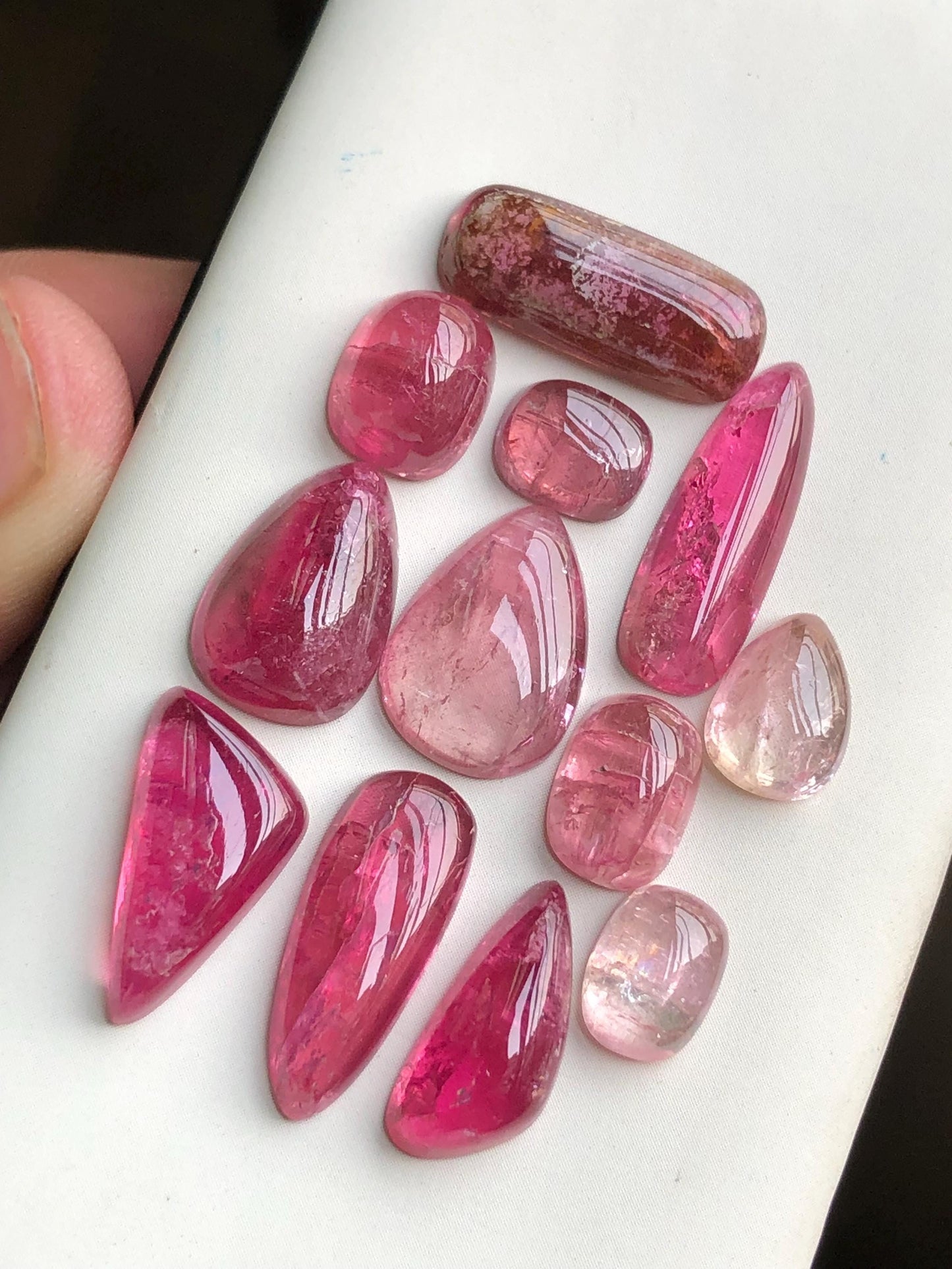 44.70 carats Red tourmaline cabochons lot origin Afghanistan kunar mine