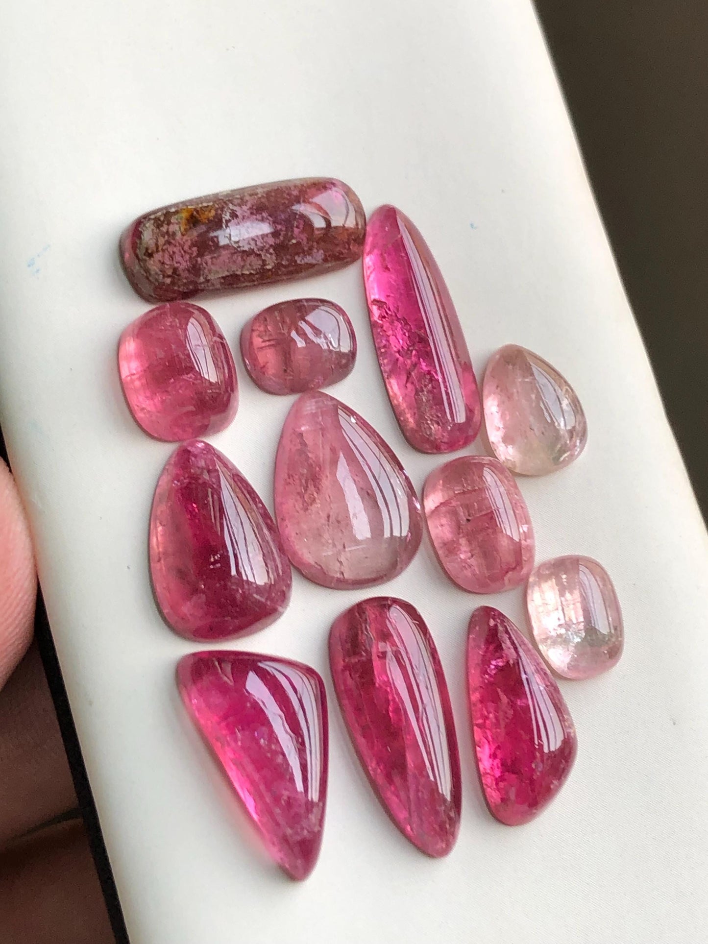 44.70 carats Red tourmaline cabochons lot origin Afghanistan kunar mine