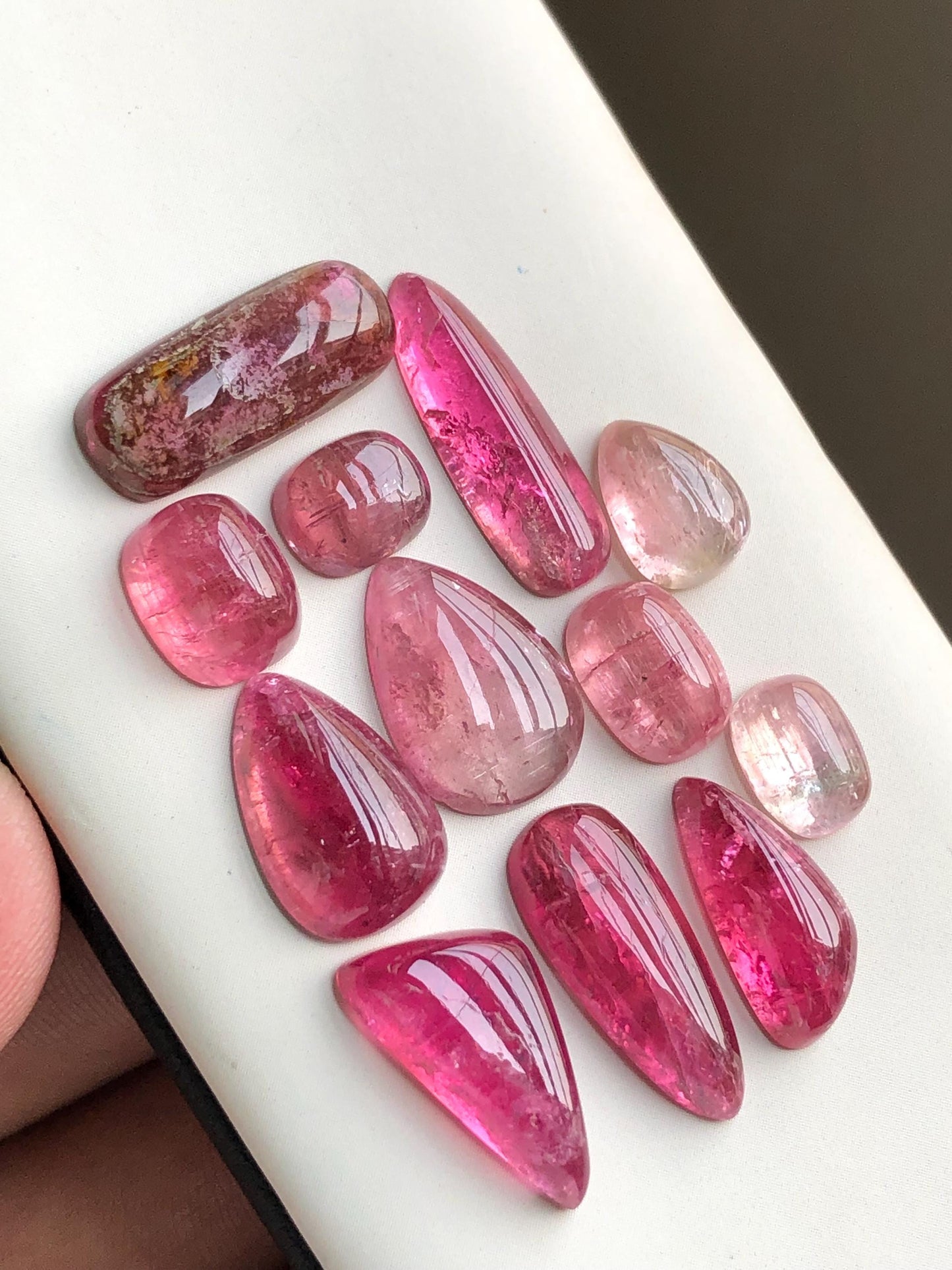 44.70 carats Red tourmaline cabochons lot origin Afghanistan kunar mine