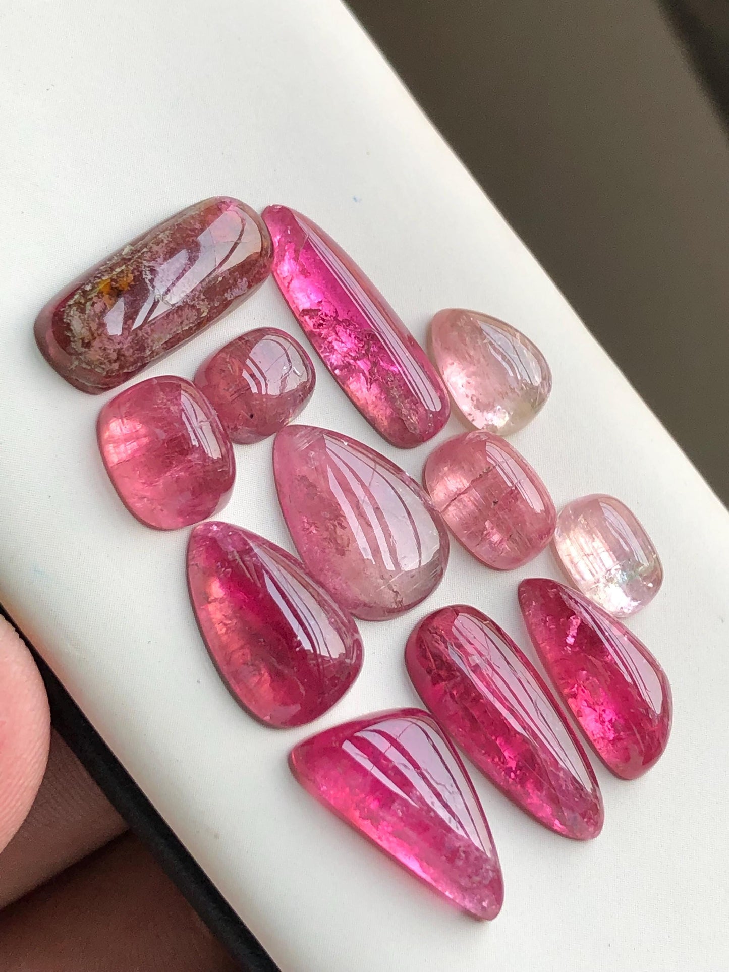 44.70 carats Red tourmaline cabochons lot origin Afghanistan kunar mine