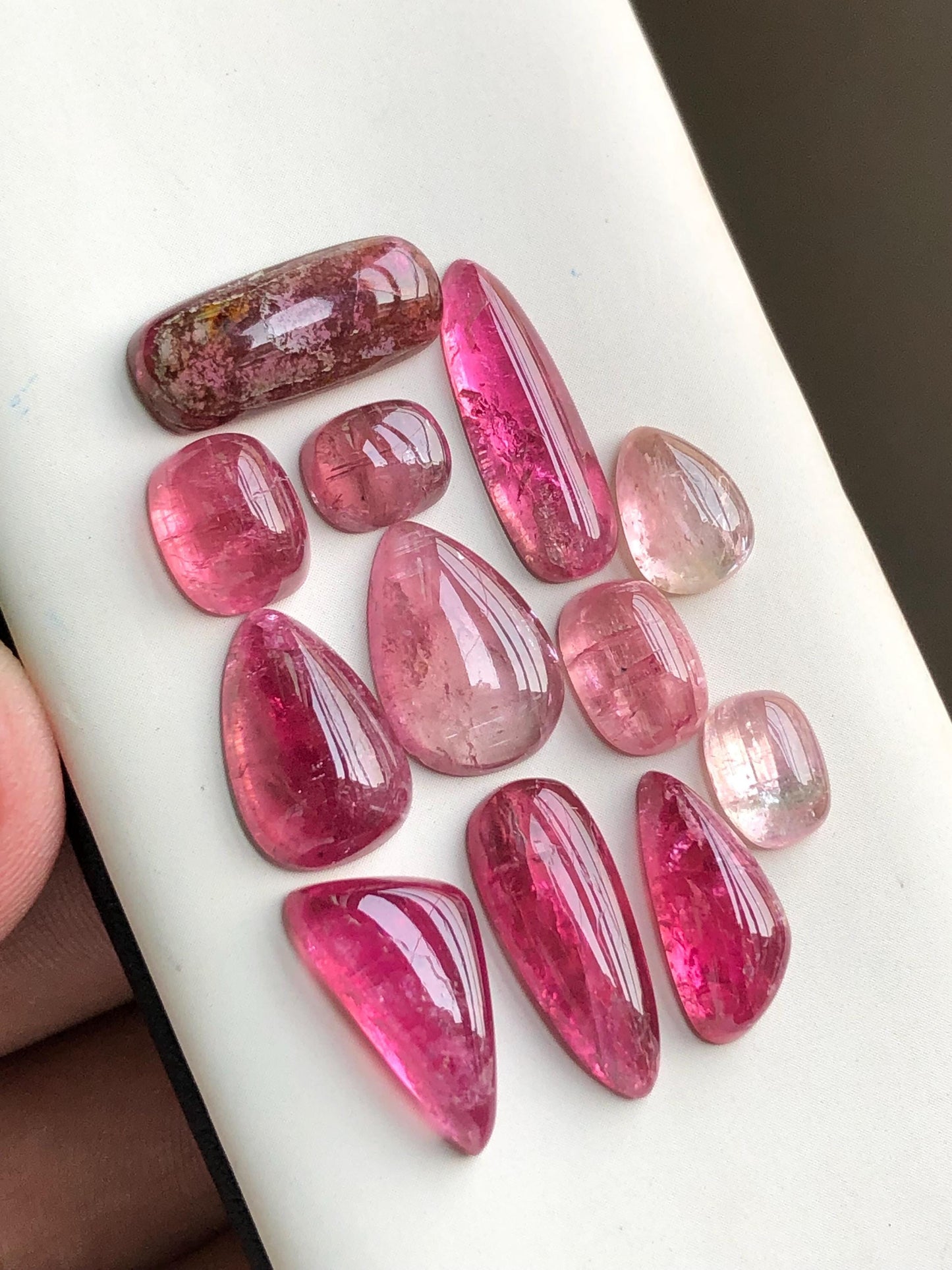 44.70 carats Red tourmaline cabochons lot origin Afghanistan kunar mine