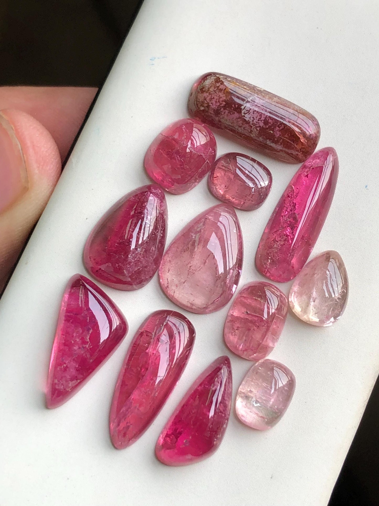 44.70 carats Red tourmaline cabochons lot origin Afghanistan kunar mine