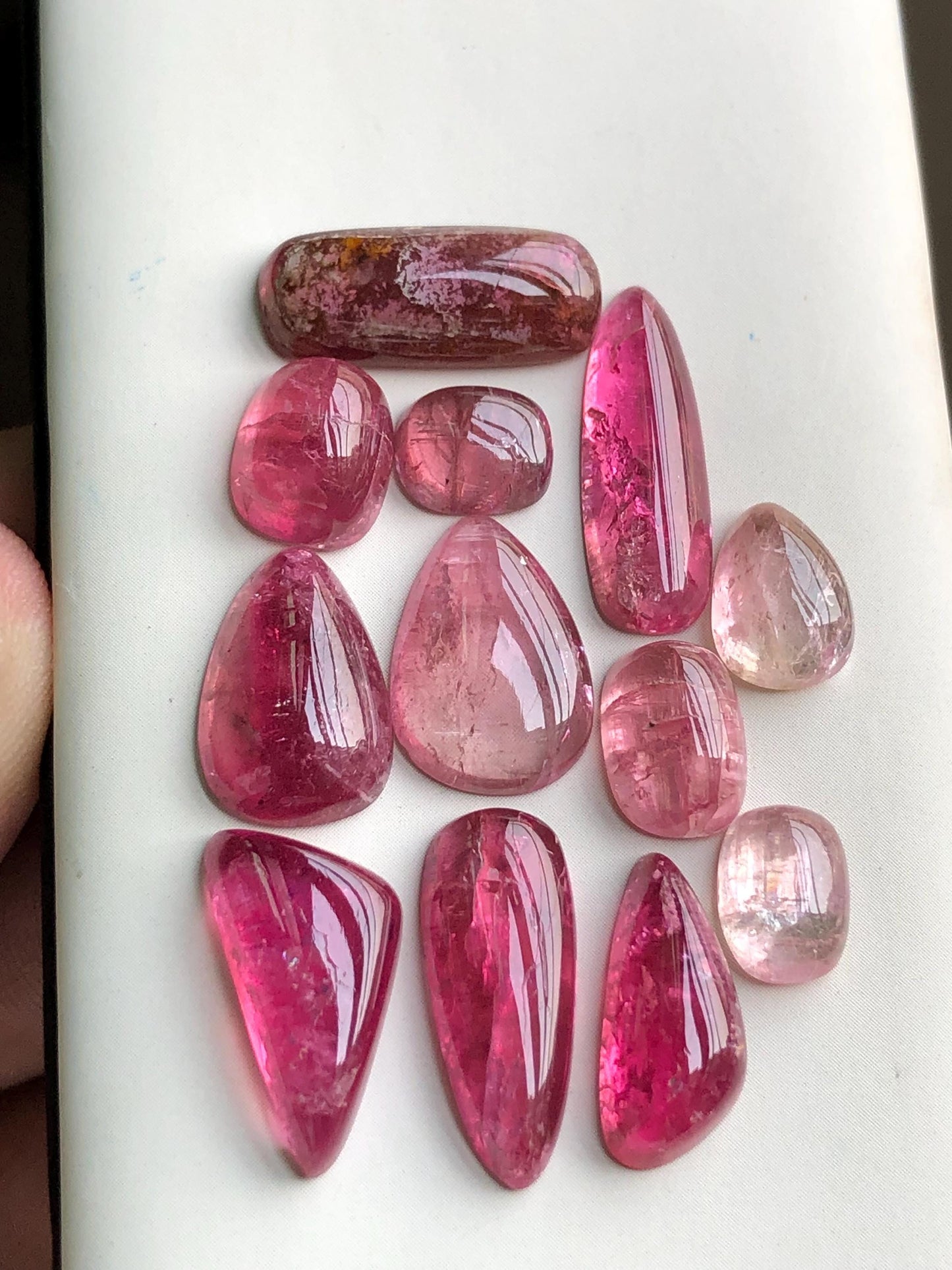 44.70 carats Red tourmaline cabochons lot origin Afghanistan kunar mine