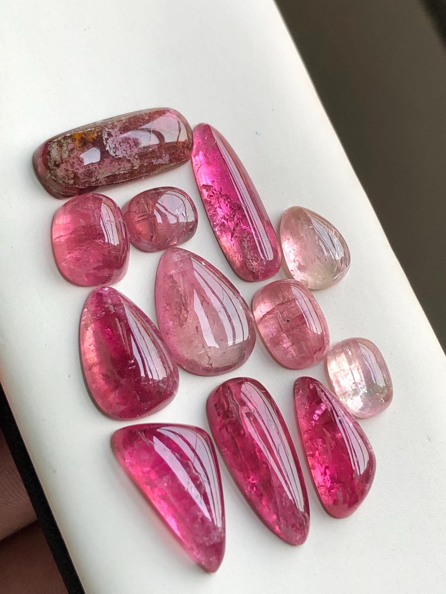 44.70 carats Red tourmaline cabochons lot origin Afghanistan kunar mine