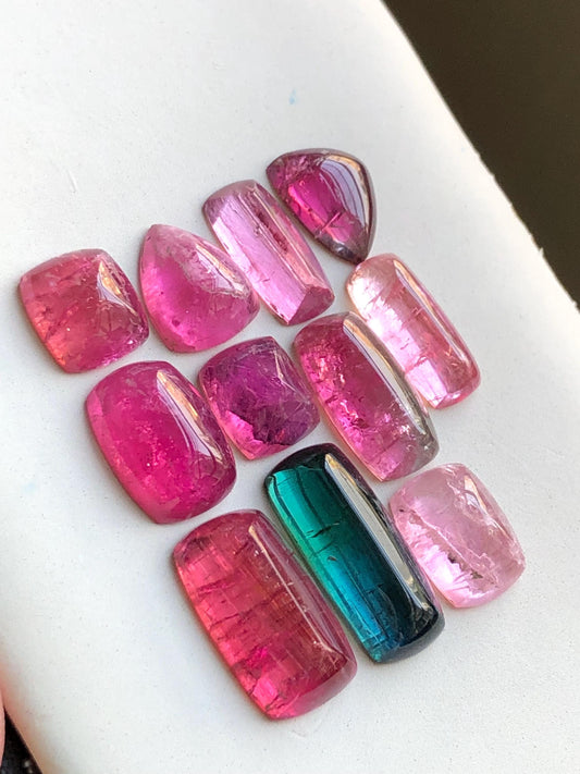 42 carats Rubilight tourmaline cabochons lot origin Afghanistan kunar mine