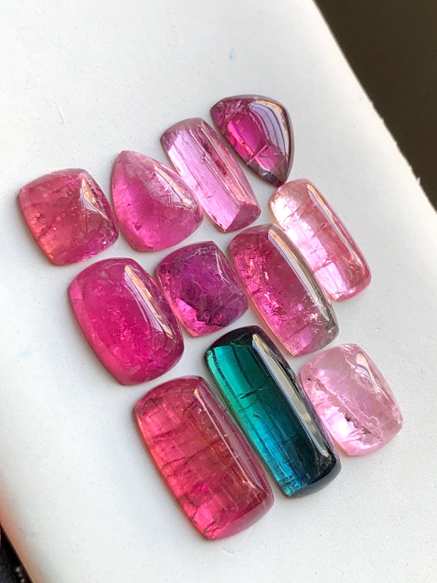 42 carats Rubilight tourmaline cabochons lot origin Afghanistan kunar mine