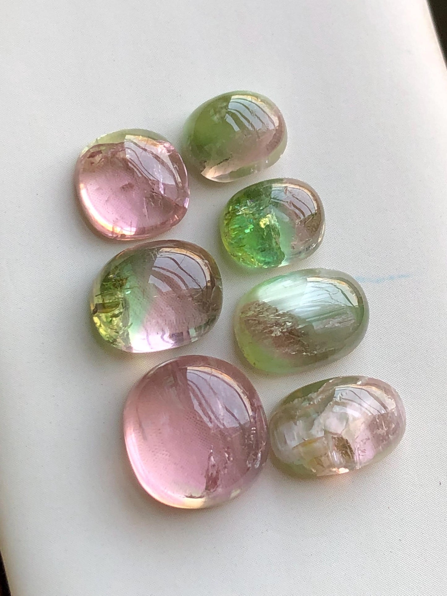 33 carats Baby pink and bi colour tourmaline cabochons lot origin Afghanistan