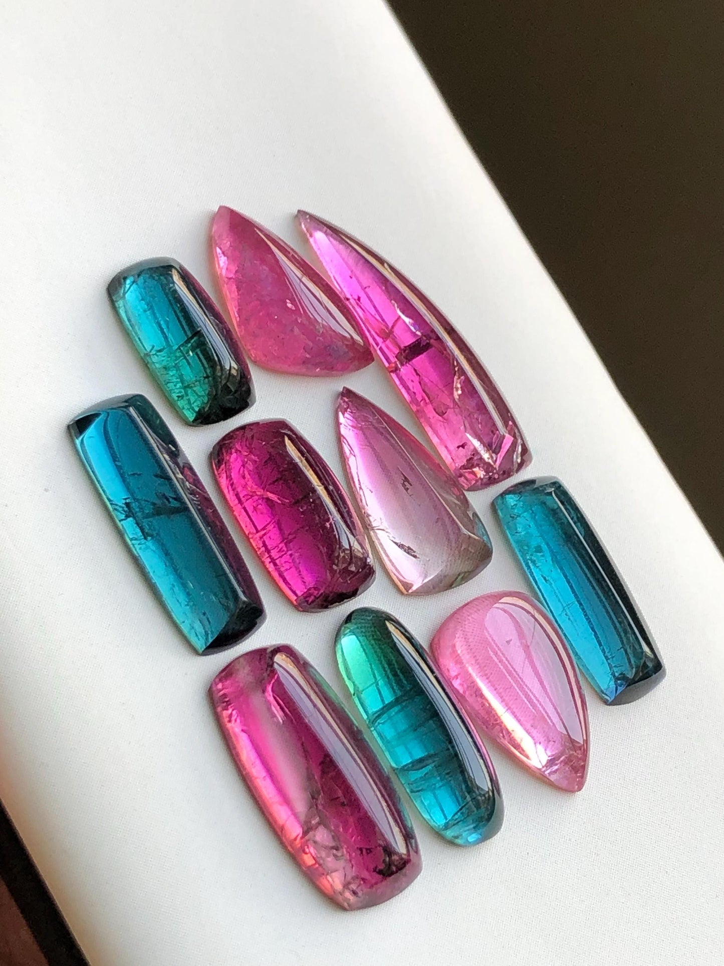 27.40 carats Multi tourmaline cabochons lot origin Afghanistan kunar mine