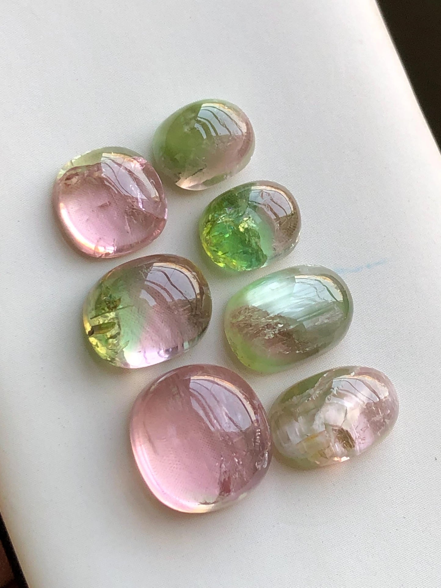 33 carats Baby pink and bi colour tourmaline cabochons lot origin Afghanistan