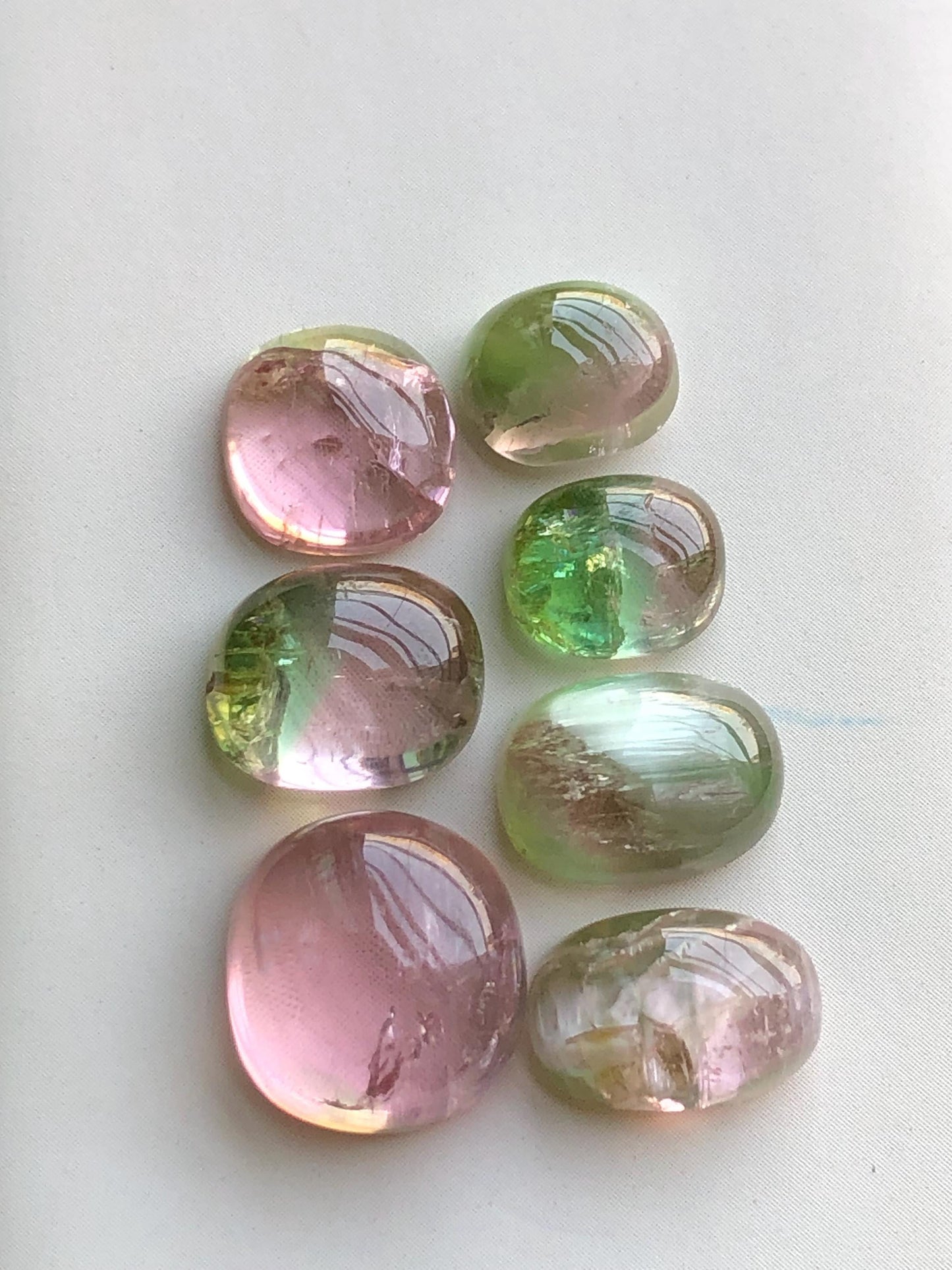 33 carats Baby pink and bi colour tourmaline cabochons lot origin Afghanistan