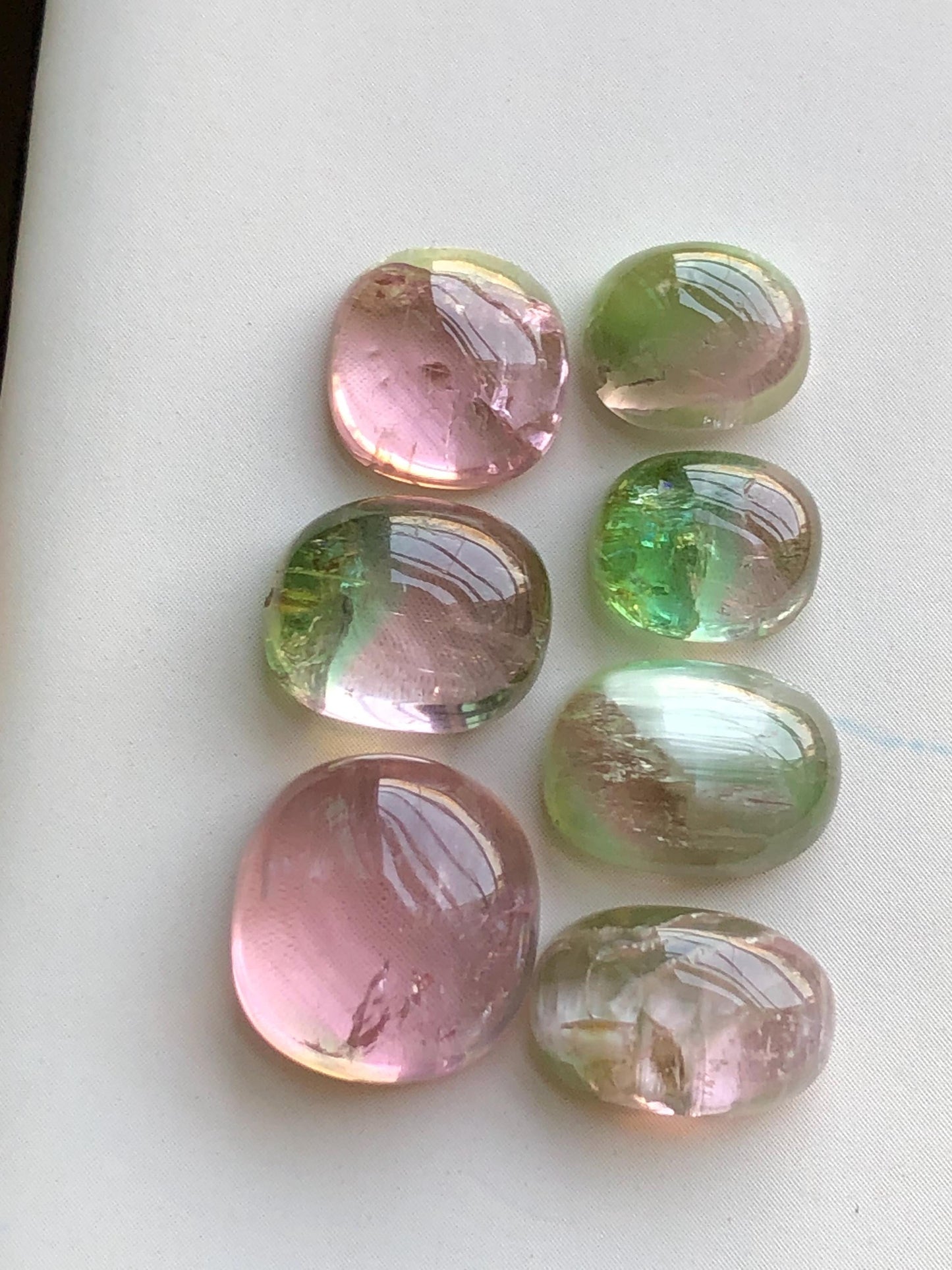 33 carats Baby pink and bi colour tourmaline cabochons lot origin Afghanistan