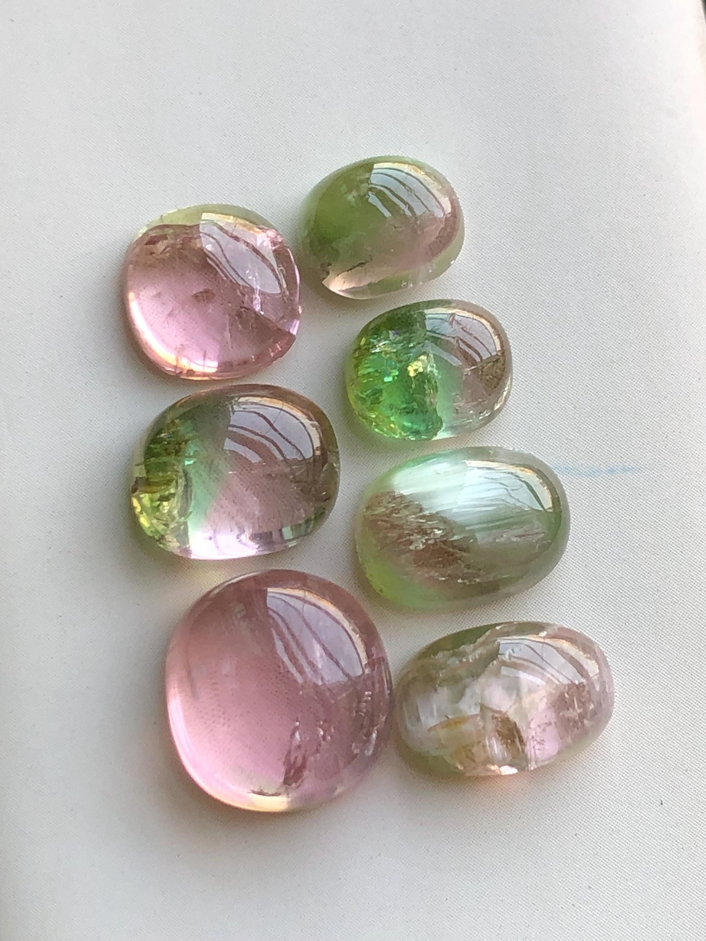 33 carats Baby pink and bi colour tourmaline cabochons lot origin Afghanistan