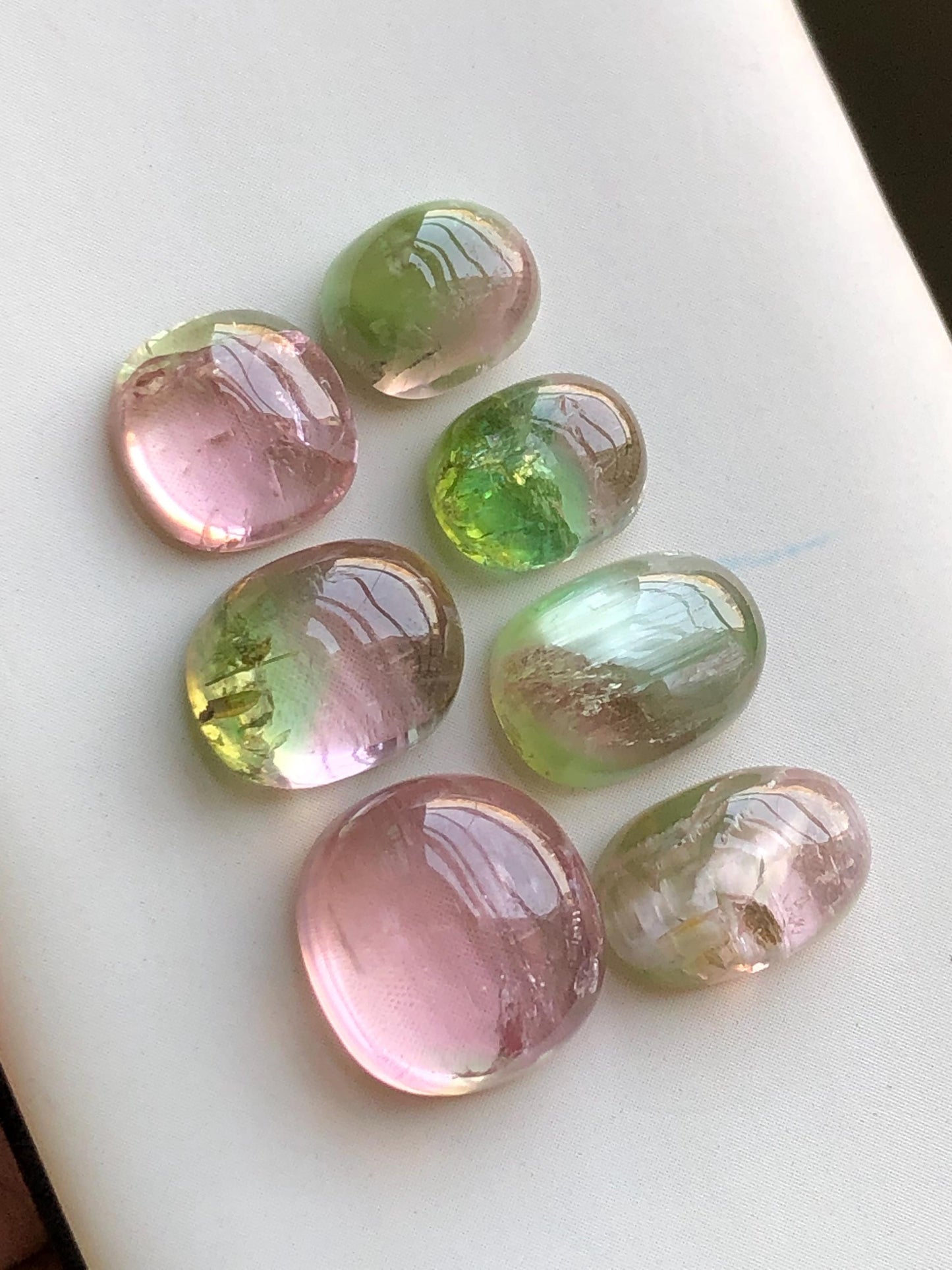 33 carats Baby pink and bi colour tourmaline cabochons lot origin Afghanistan