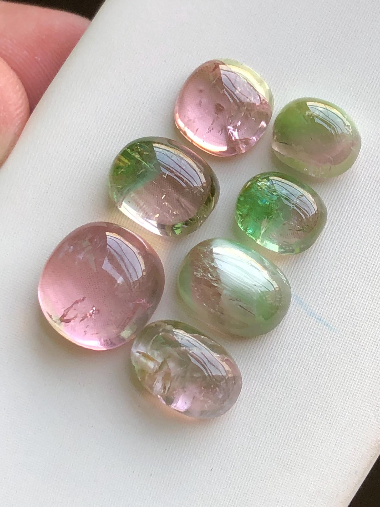 33 carats Baby pink and bi colour tourmaline cabochons lot origin Afghanistan