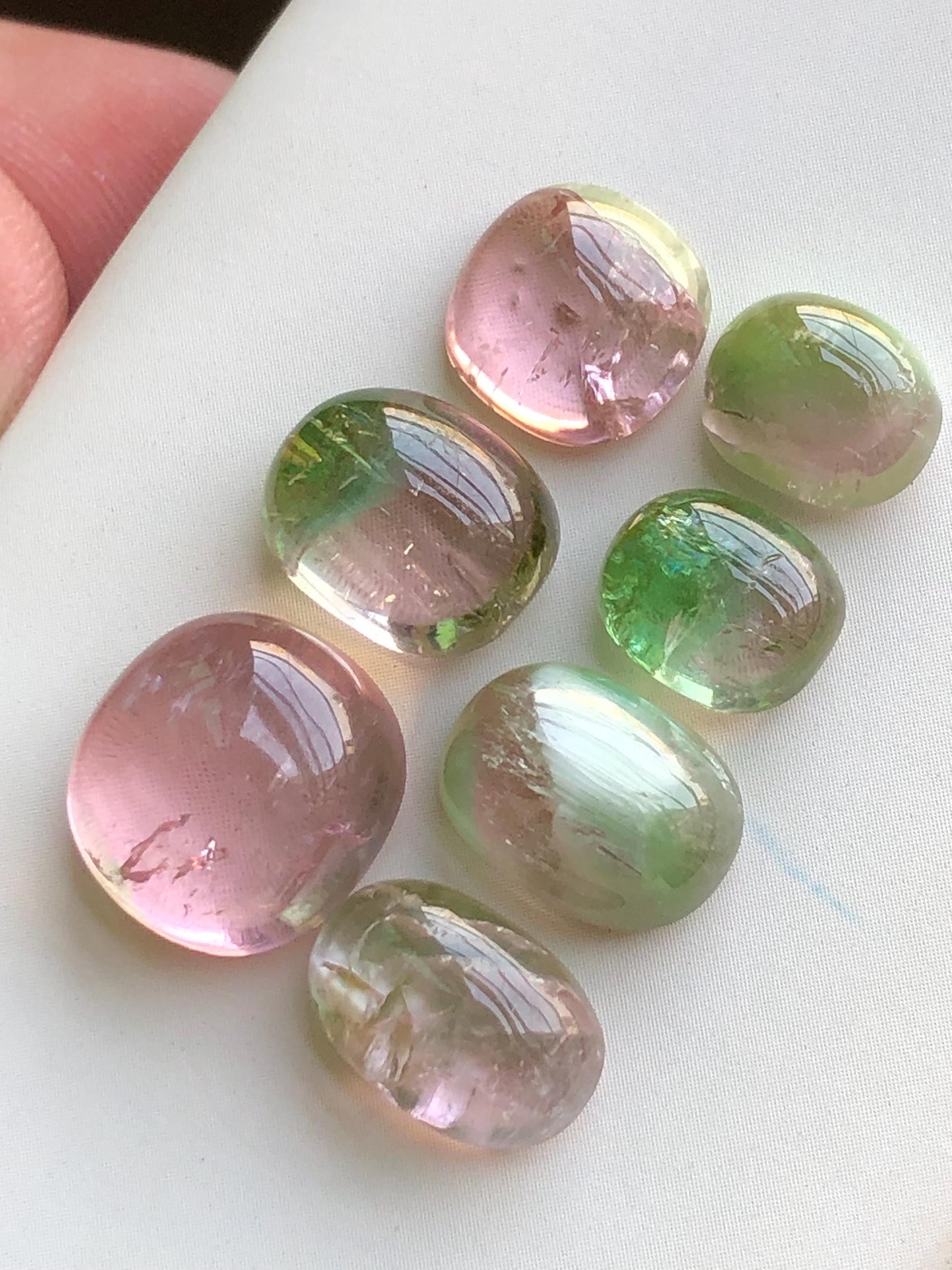 33 carats Baby pink and bi colour tourmaline cabochons lot origin Afghanistan