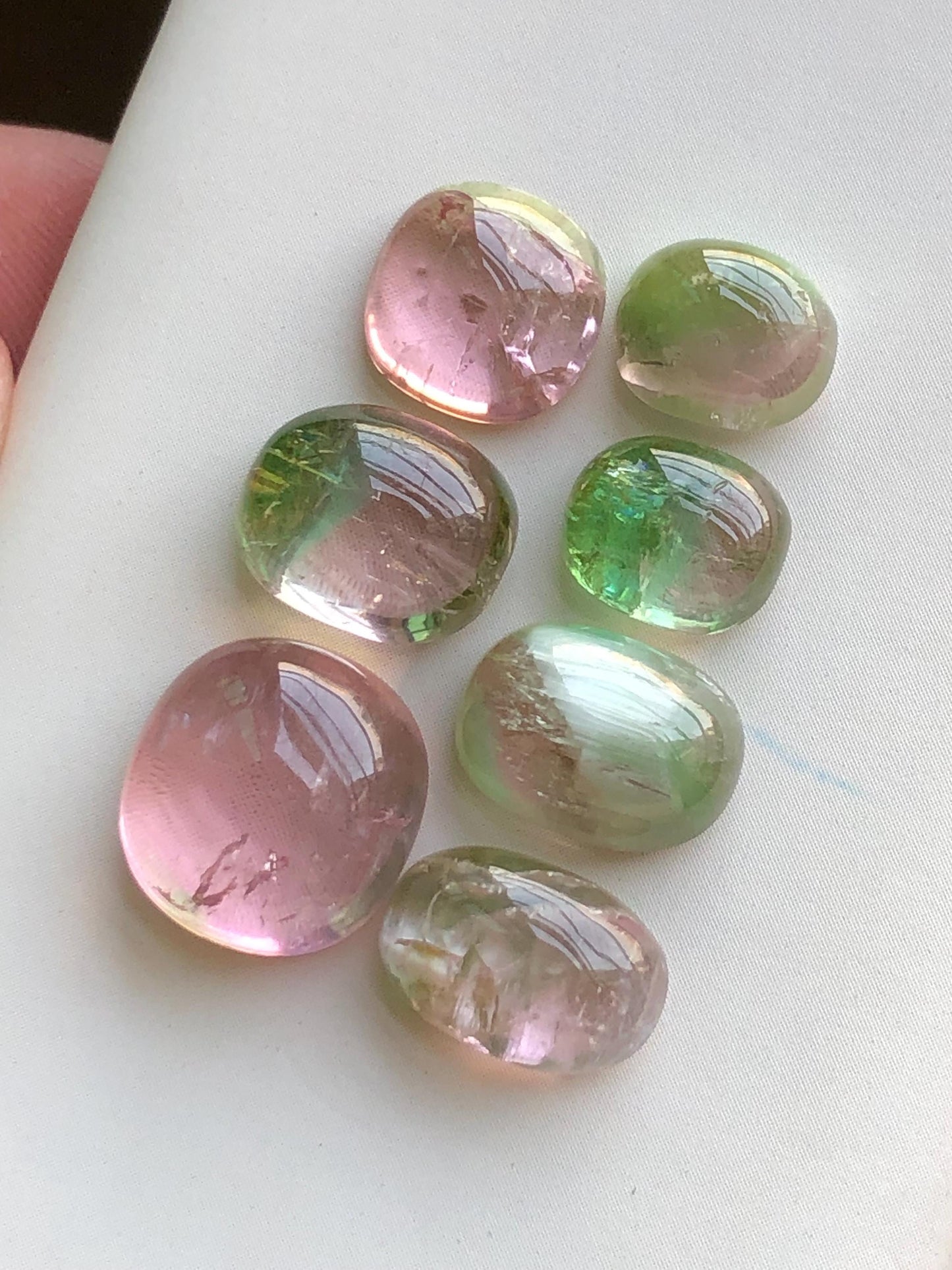 33 carats Baby pink and bi colour tourmaline cabochons lot origin Afghanistan