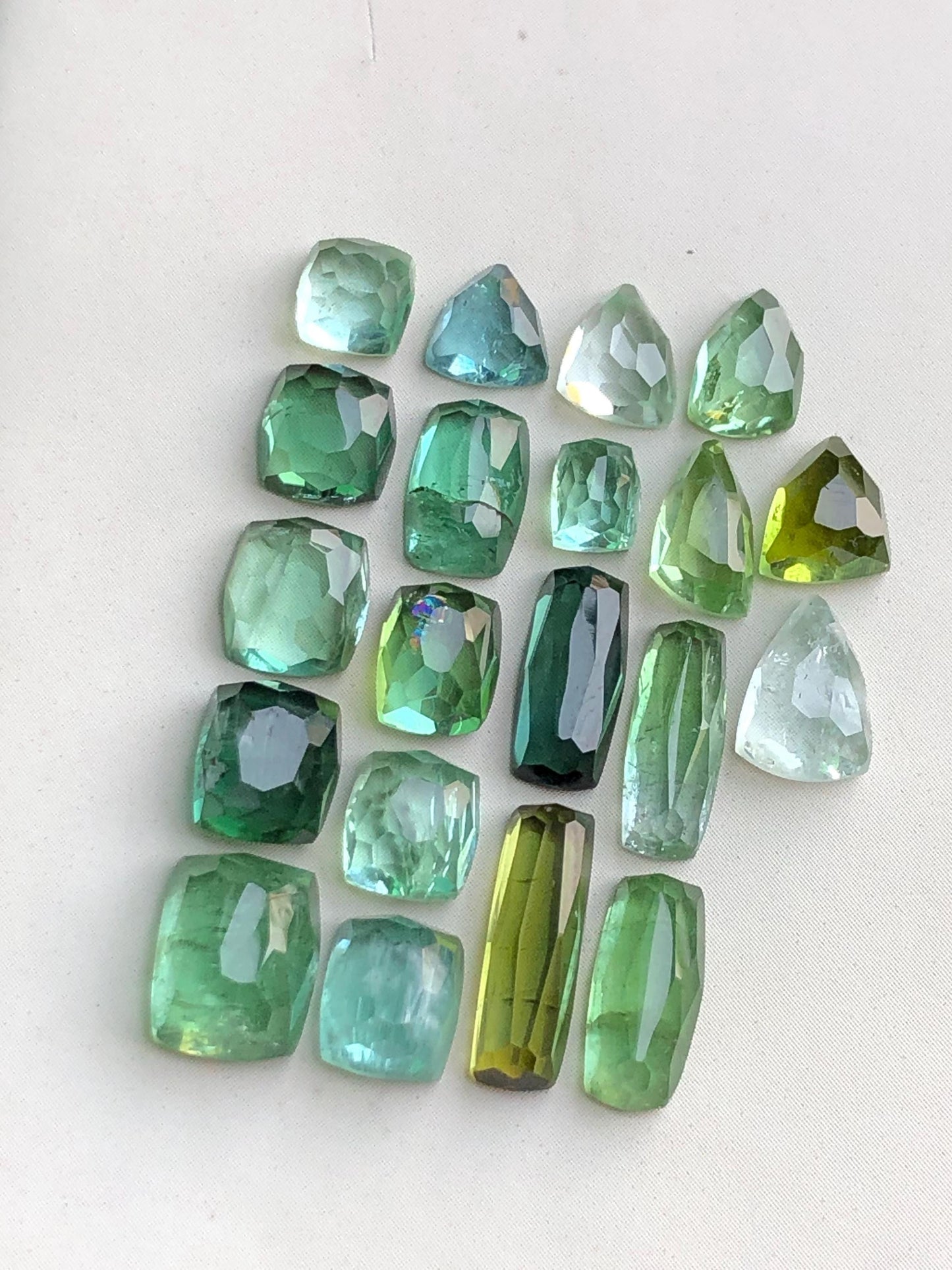 26.30 carats Bluish green tourmaline rose cuts lot origin Afghanistan kunar mine