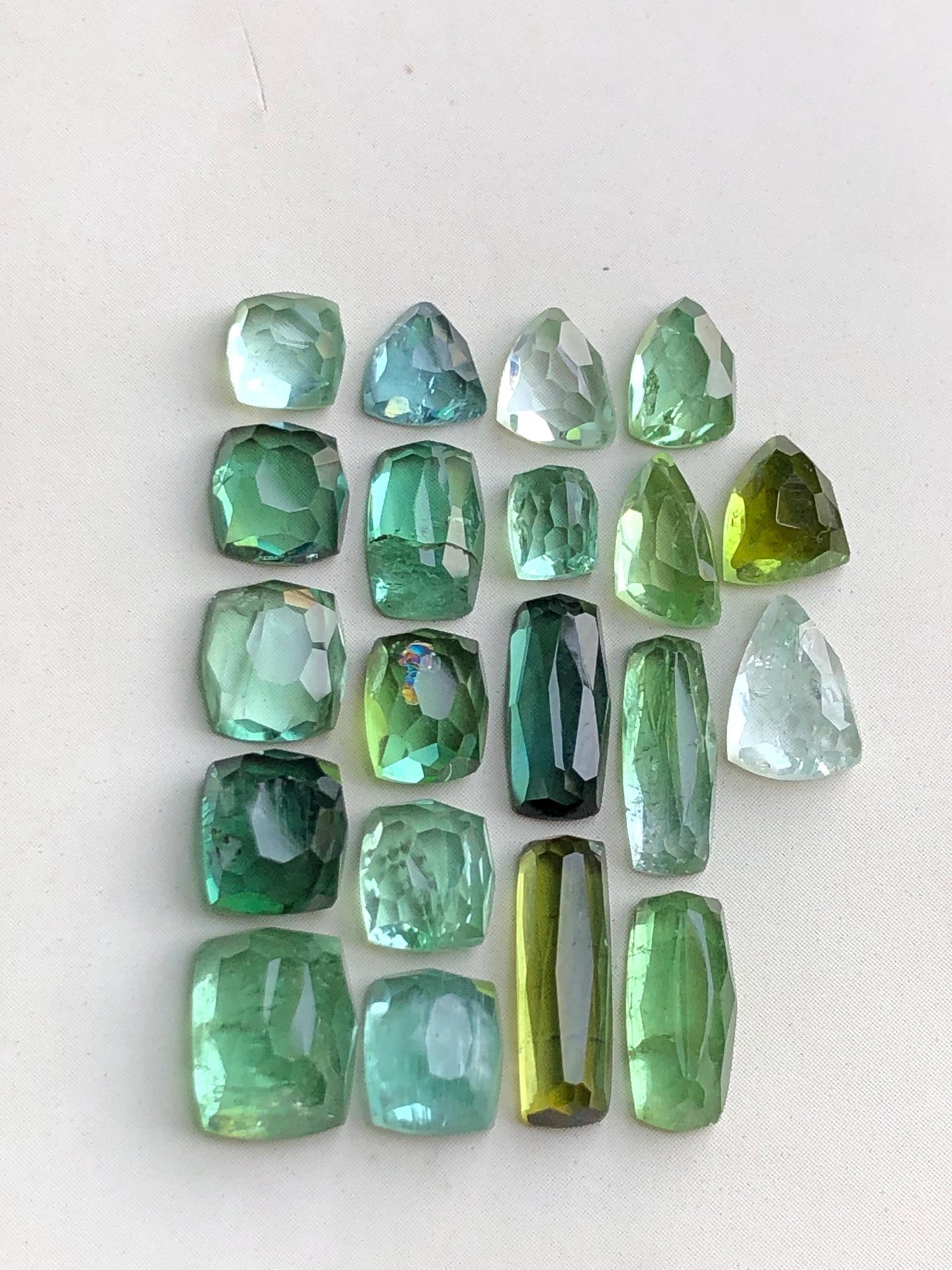 26.30 carats Bluish green tourmaline rose cuts lot origin Afghanistan kunar mine