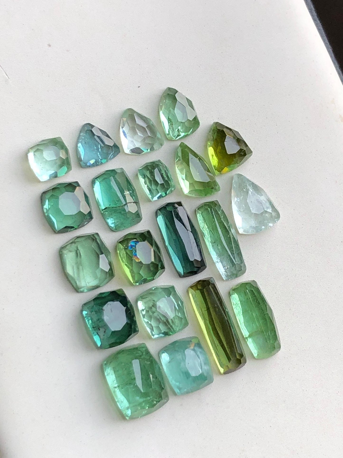 26.30 carats Bluish green tourmaline rose cuts lot origin Afghanistan kunar mine