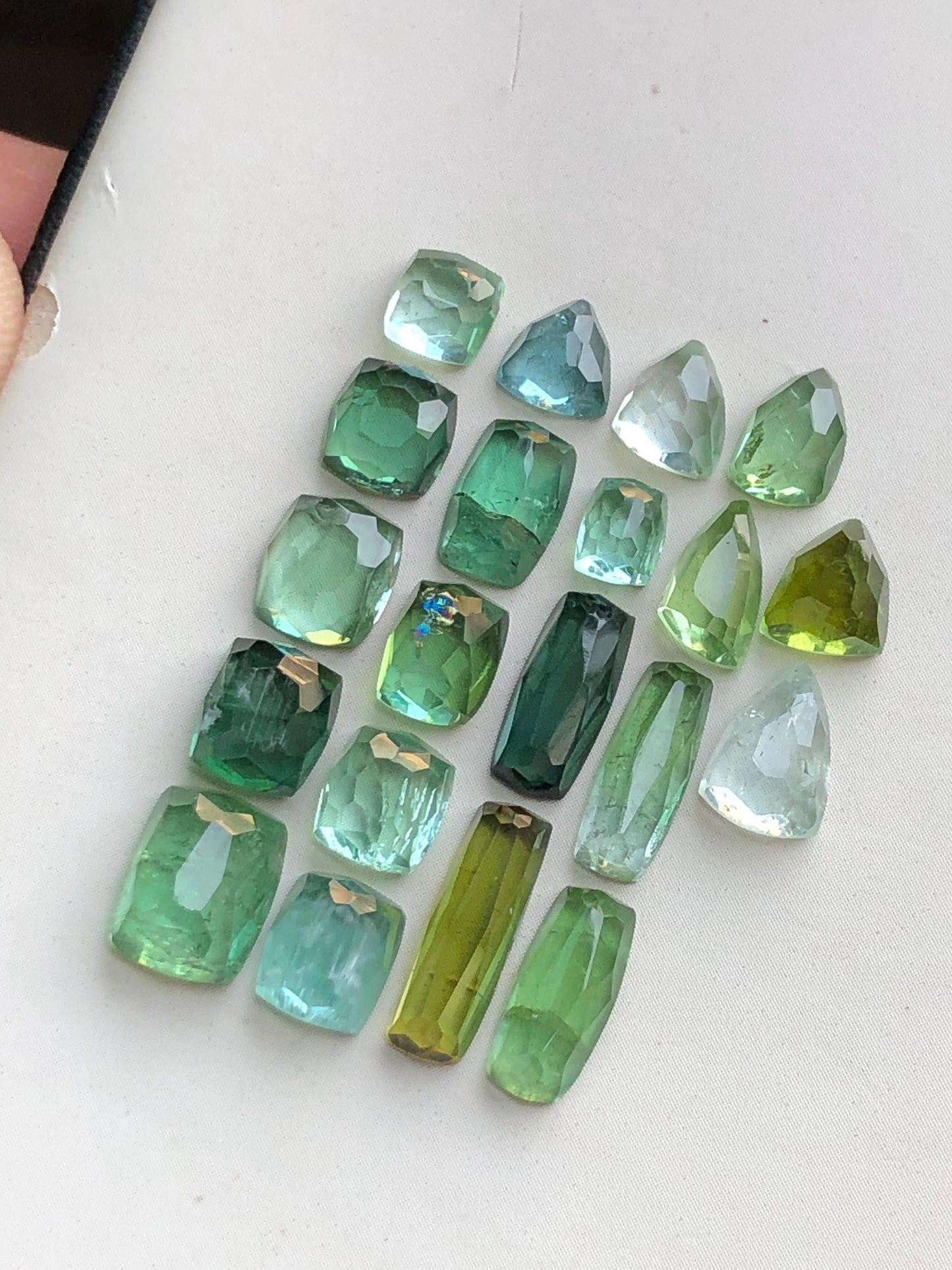 26.30 carats Bluish green tourmaline rose cuts lot origin Afghanistan kunar mine