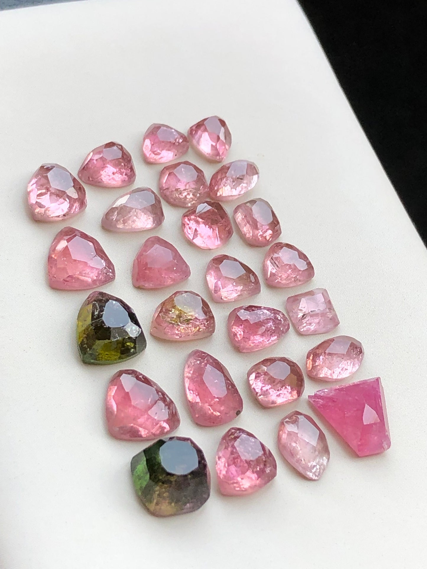 pink tourmaline rose cuts 28 carats